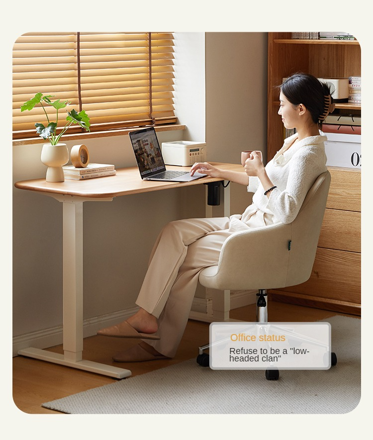 Ergonomic Beech Solid Wood Smart Electric Height Adjustable Standing Desk - Perfect for Home Office, Gaming & Workspace Productivity