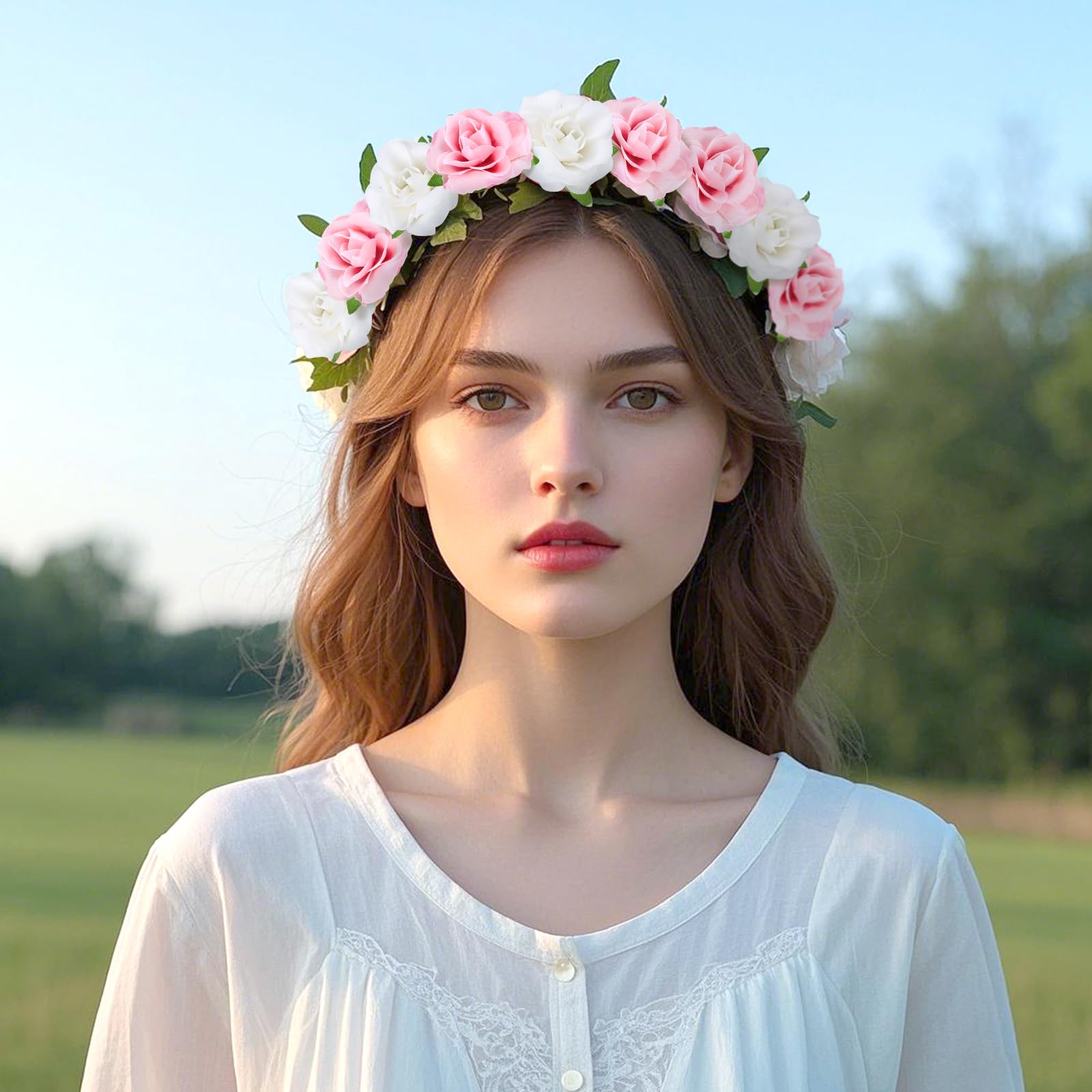 50pcs Mini Artificial Silk Rose Flower Heads - 1.6