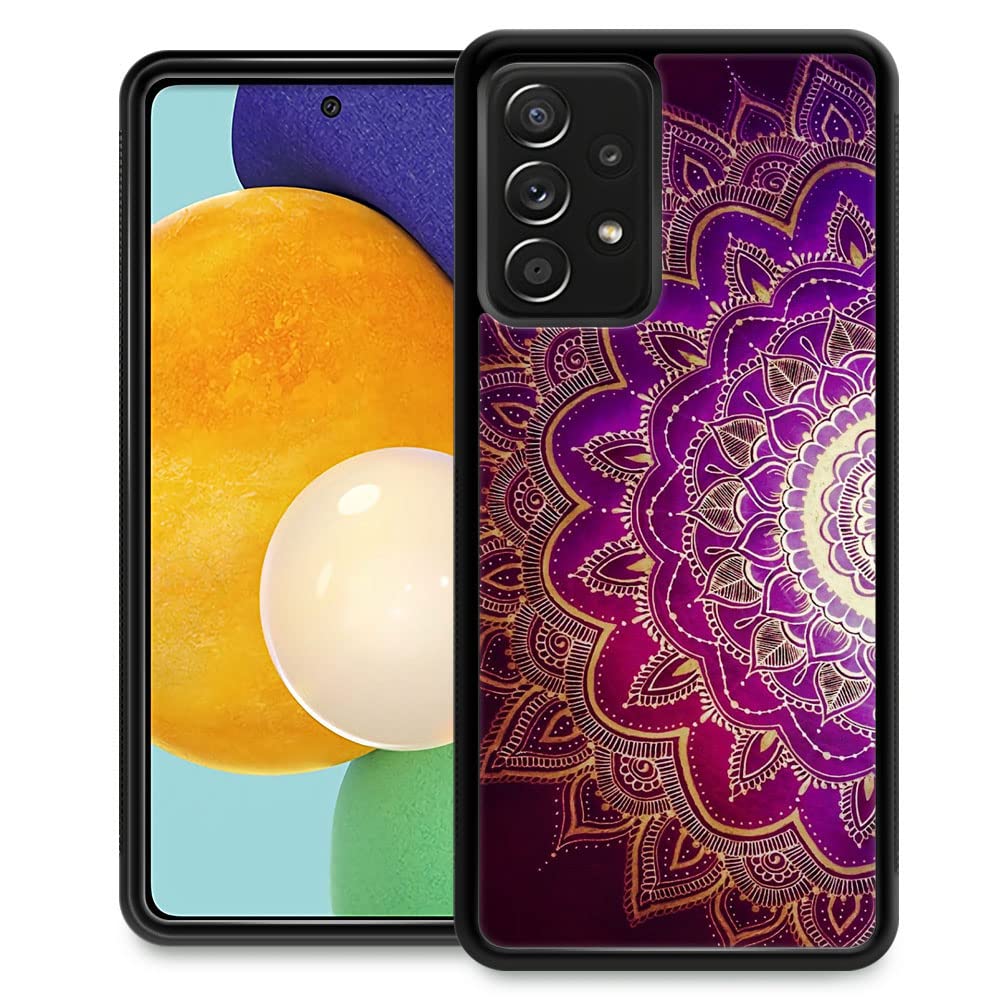 Samsung Galaxy A53 5G Case - Purple Mandala Design Shockproof Anti-Scratch Phone Cover for Women & Girls | Premium Organic Glass Protection for 6.5-inch Samsung A53 | Perfect for Everyday Use, Travel & Outdoor Activities