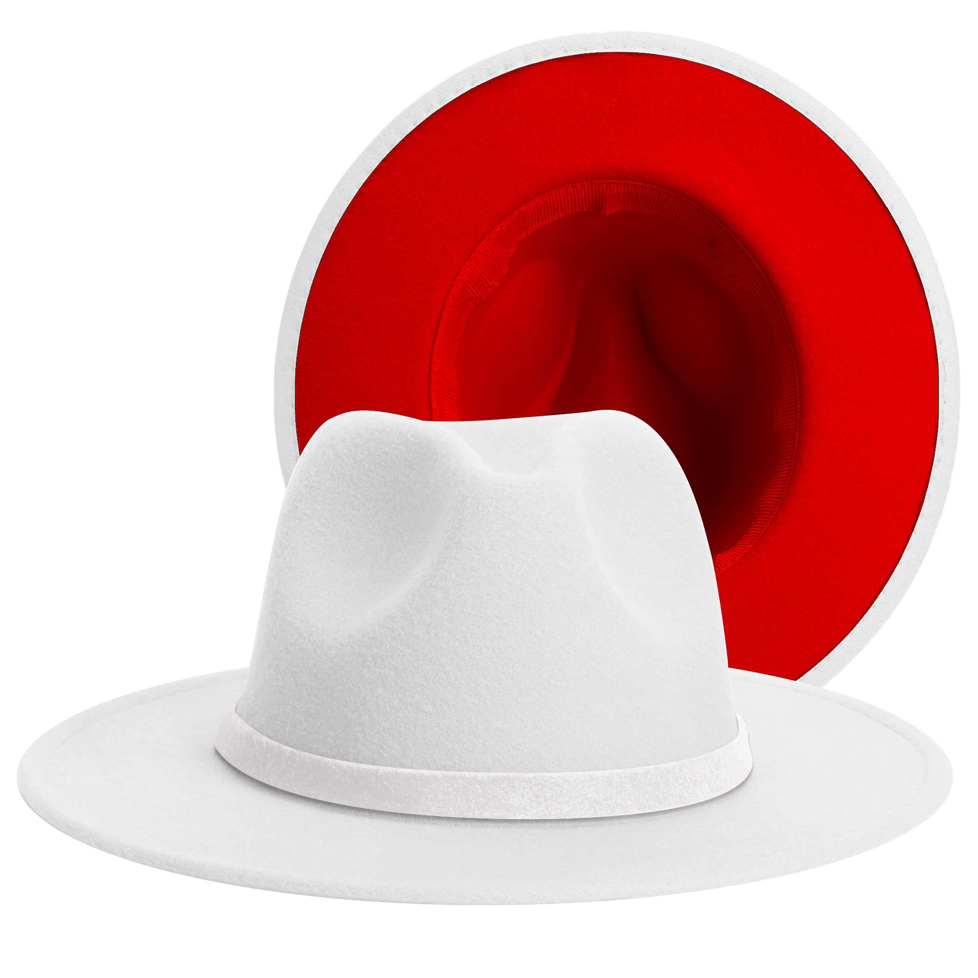 SAJUZEN Wide Brim Fedora Hat for Women & Men - Stylish Felt Hat with Adjustable Belt Buckle - Perfect for Outdoor, Travel, and Fashion Occasions