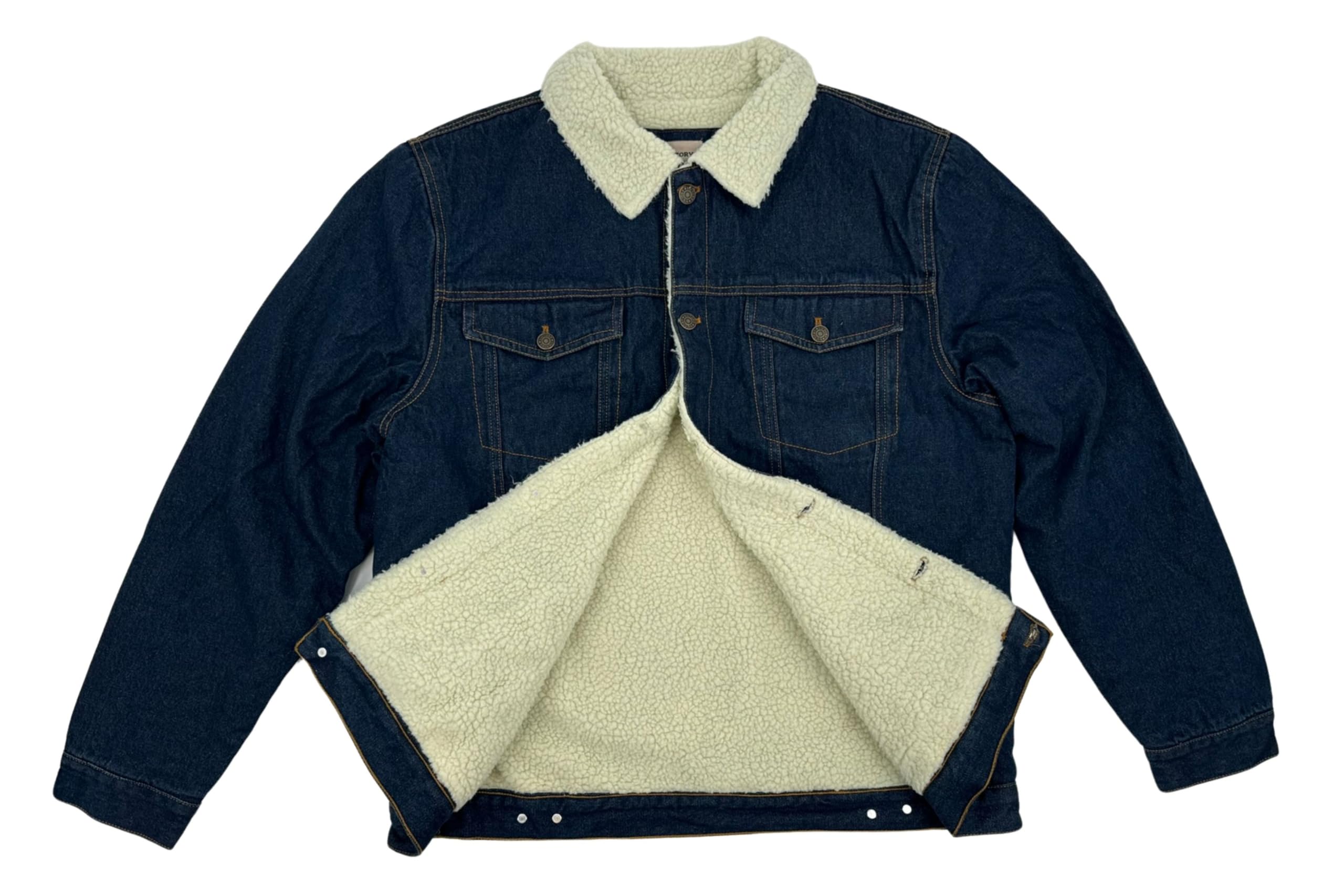 Victory Outfitters Men's Fleece Lined Washed Denim Jacket - Warm Winter Coat for Outdoor Activities & Casual Wear