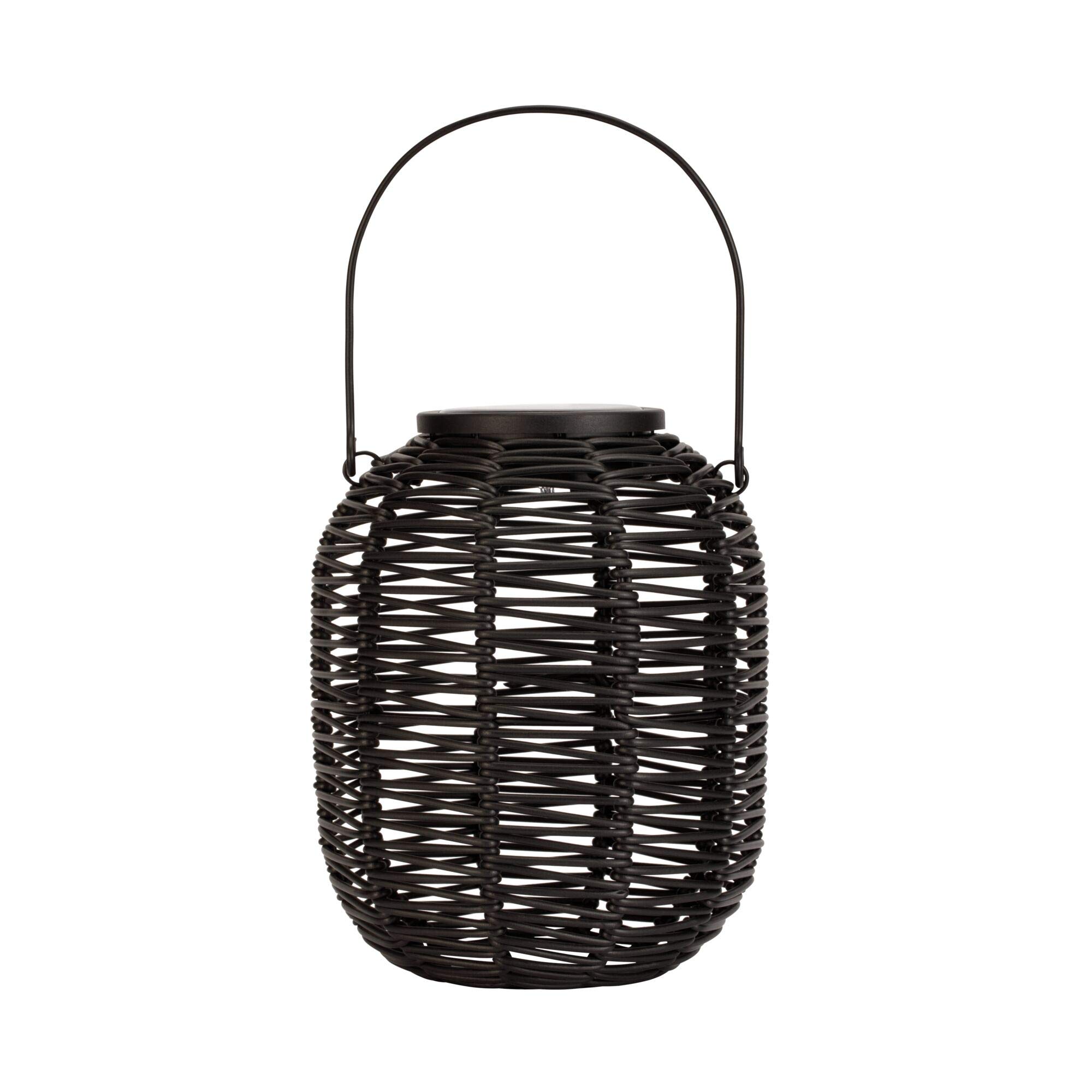 Pauleen Sunshine Treasure 48167 Solar Lantern - Outdoor Solar Powered Rattan Lighting for Garden, Balcony, Patio (3000K Warm White, Black) | Perfect for Backyard Decor, Pathway Illumination & Evening Ambiance