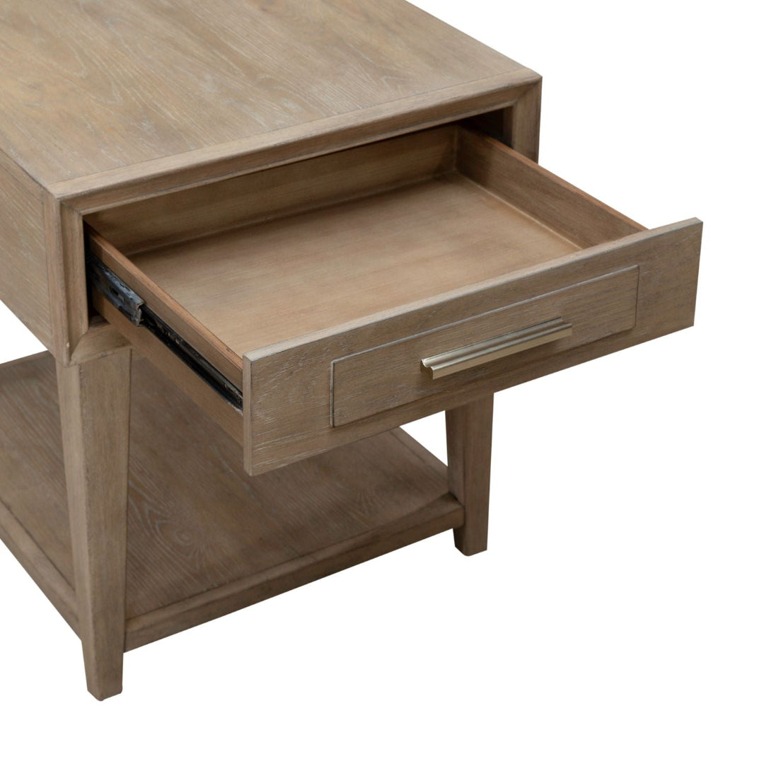 Modern Brentwood End Table - Small Side Table for Living Room, Bedroom, Office - Nightstand with Storage Shelf, Perfect for Coffee, Books, and Decor