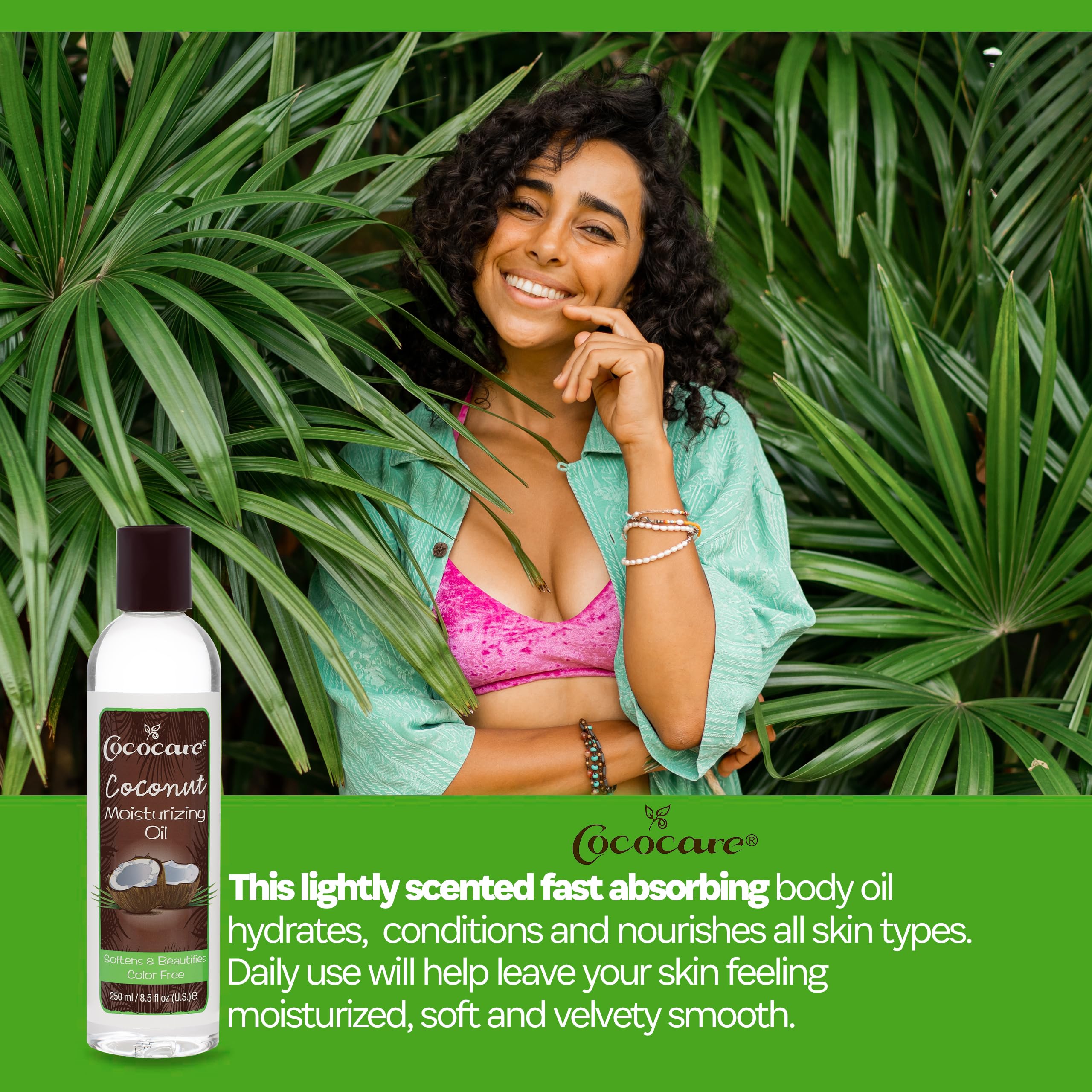 Cococare 100% Pure Coconut Oil for Skin & Hair - 8.5 Fl Oz Natural Moisturizer - Hydrating Body Oil for Dry Skin, Hair Care & Massage - Great for DIY Beauty Recipes & Aromatherapy