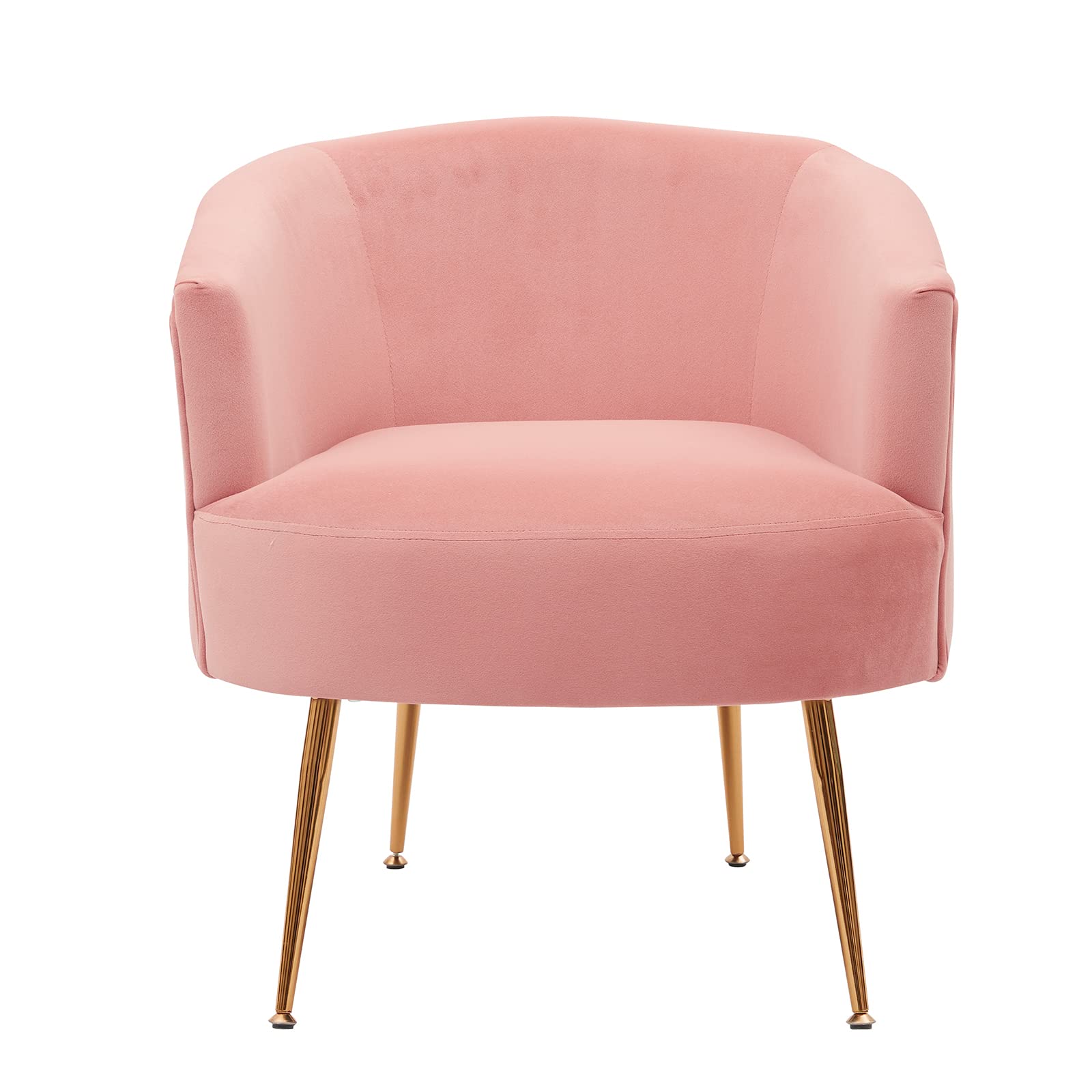 GAMUKAI Pink Velvet Accent Chair with Gold Metal Legs - Stylish Tub Chair for Living Room, Bedroom & Office Decor