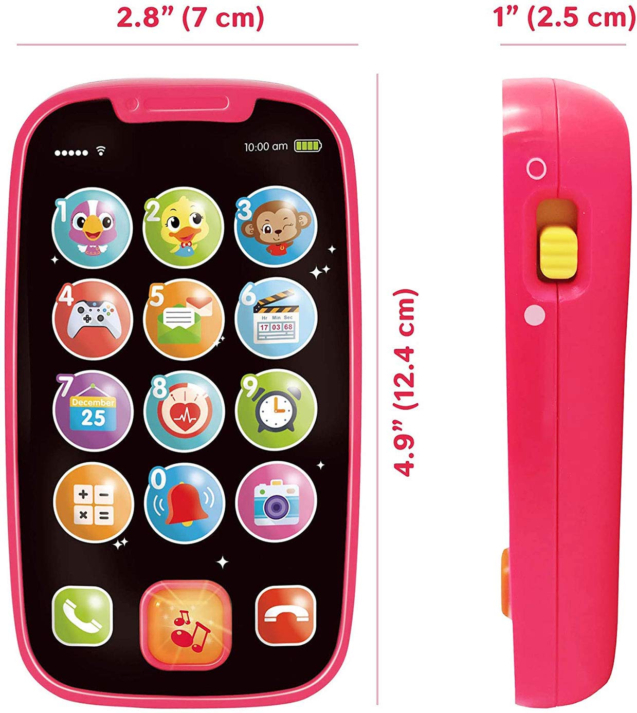 HOLA Educational Toy Phone for 1 Year Old Girls - 15 Interactive Functions, Learning & Development Baby Toys 12-18 Months, Toddler Girl Gift (Pink) | Perfect for Easter Basket Stuffers, Birthday Presents & Early Childhood Learning Activities