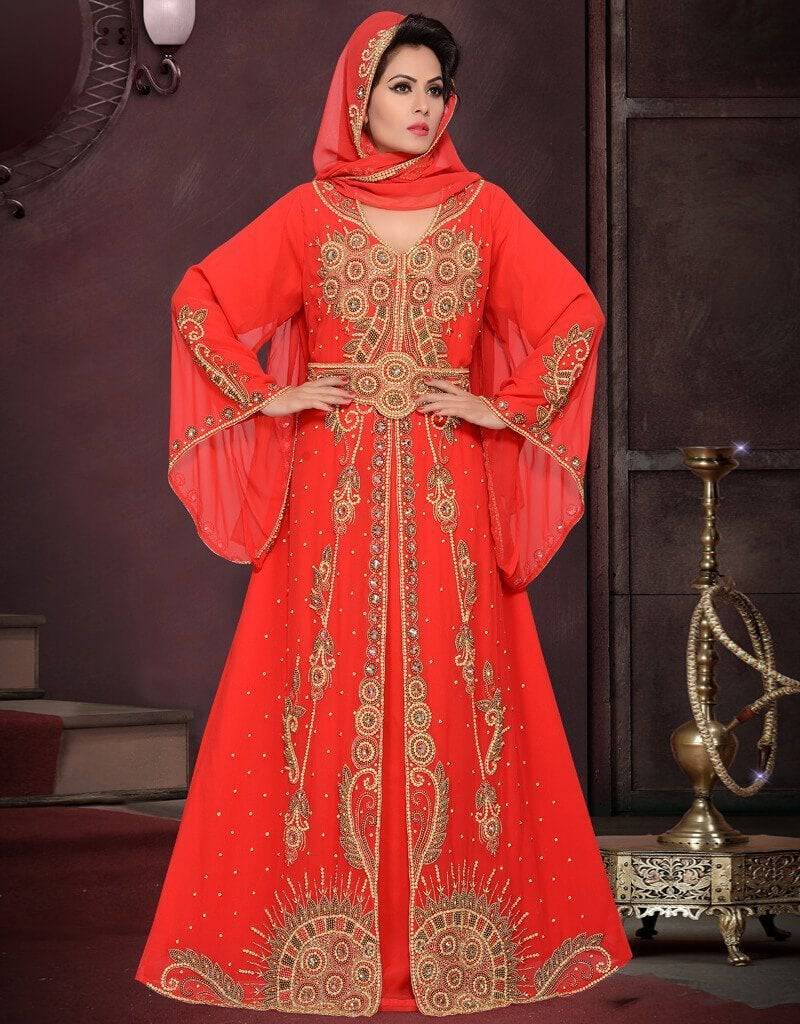 Elegant Bell Sleeve Wedding Abaya Dress - Modest Muslim Bridal Gown for Ceremony & Reception - Perfect for Islamic Weddings, Formal Events & Special Occasions