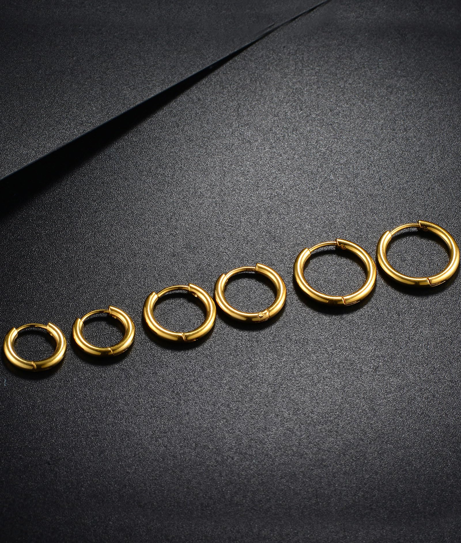 316L Surgical Stainless Steel Hypoallergenic Hoop Earrings Set - Flat Back Stud, Huggie, Cartilage & Helix Earrings for Men & Women | Perfect for Daily Wear, Gifts & Professional Settings