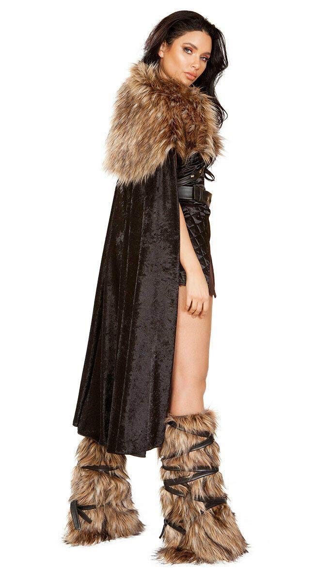 Northern Warrior Black & Brown Women's Party Costume - Viking Warrior Outfit for Halloween, Cosplay & Themed Parties