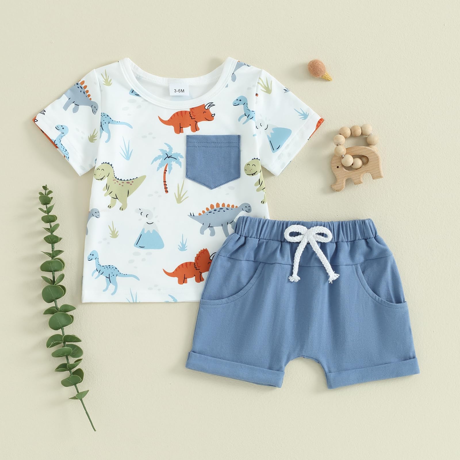 Adorable Toddler Boy Summer Outfit Set - Short Sleeve T-Shirt & Matching Shorts | Cute Infant Baby Clothes for Playtime & Outdoor Activities