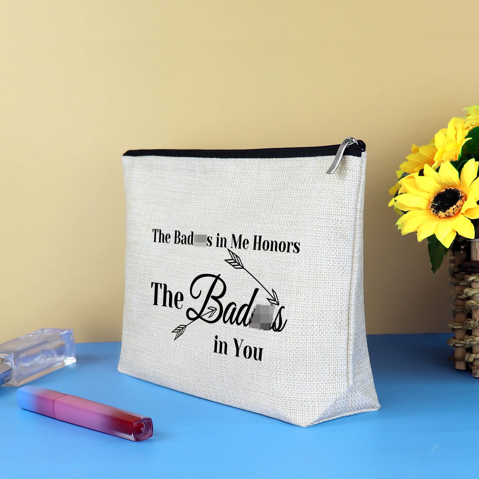 **Funny Inspirational Makeup Bag for Women - Encouraging Cosmetic Pouch Gift for Best Friend, Coworker, Mom, Sister - Birthday, Christmas, Appreciation Motivational Gift - Perfect for Travel, Gym & Daily Use**