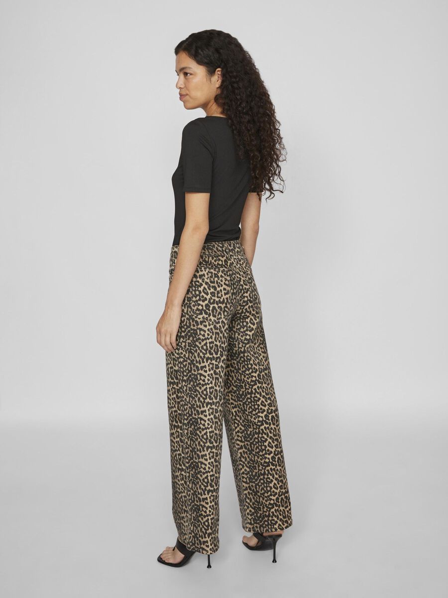 Stylish Chia Jeans for Women - Trendy Birch & Leopard Print Denim Pants - Perfect for Casual Outings, Date Nights & Streetwear Fashion