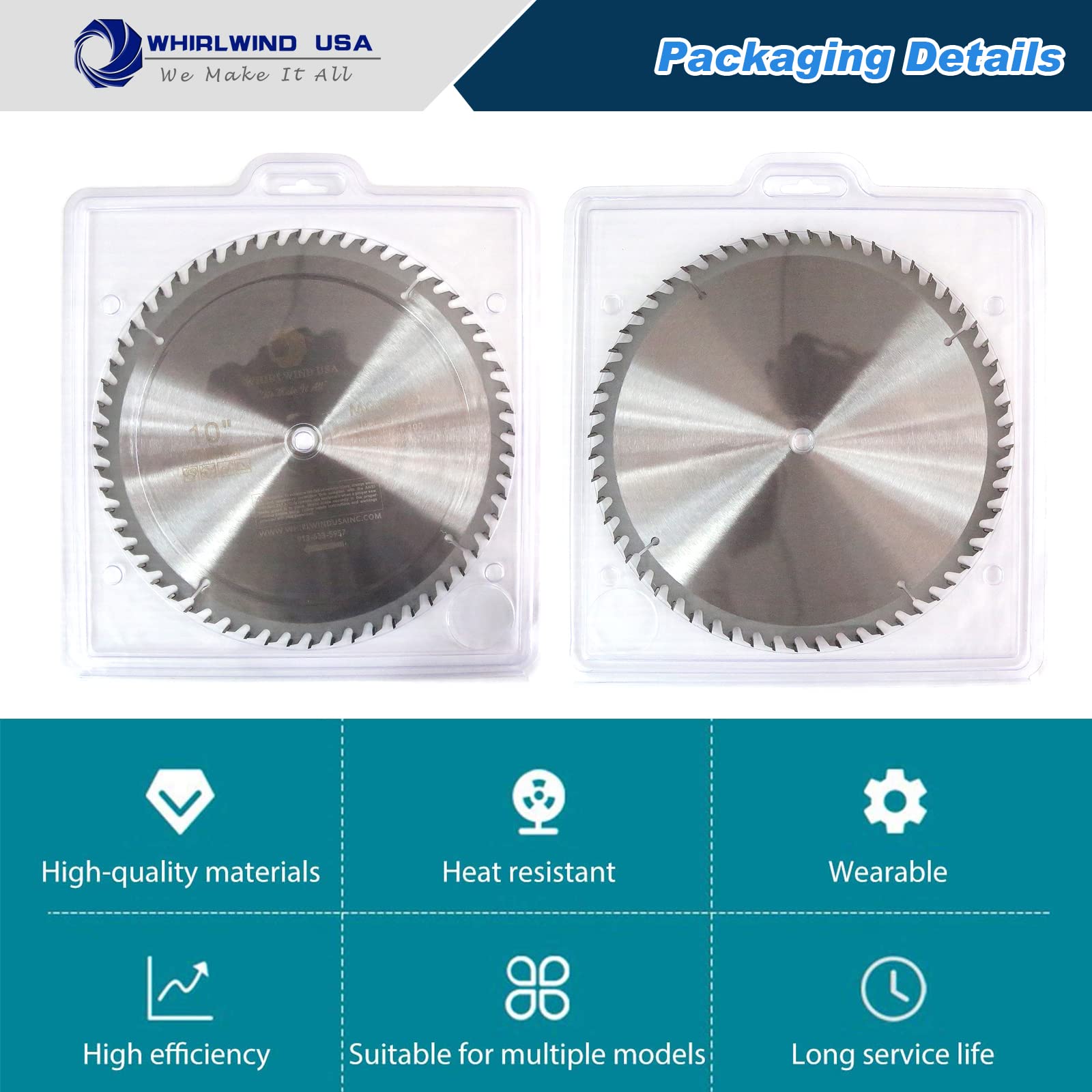 10 Inch 60 Teeth Carbide Circular Saw Blade for Wood Cutting - Fits 5/8