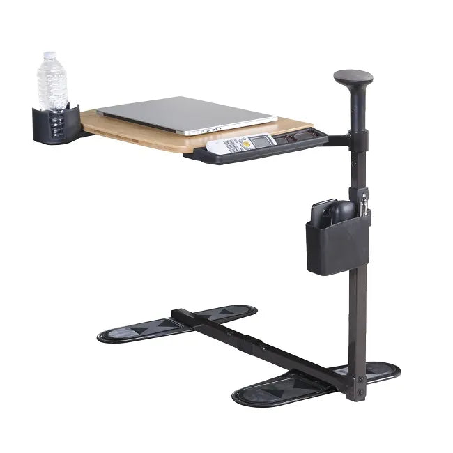 Signature Life Independence Tray Table - Adjustable Bedside Laptop Table with Wheels, Portable Rolling Desk for Eating, Working, Reading in Bed, Hospital or Nursing Home