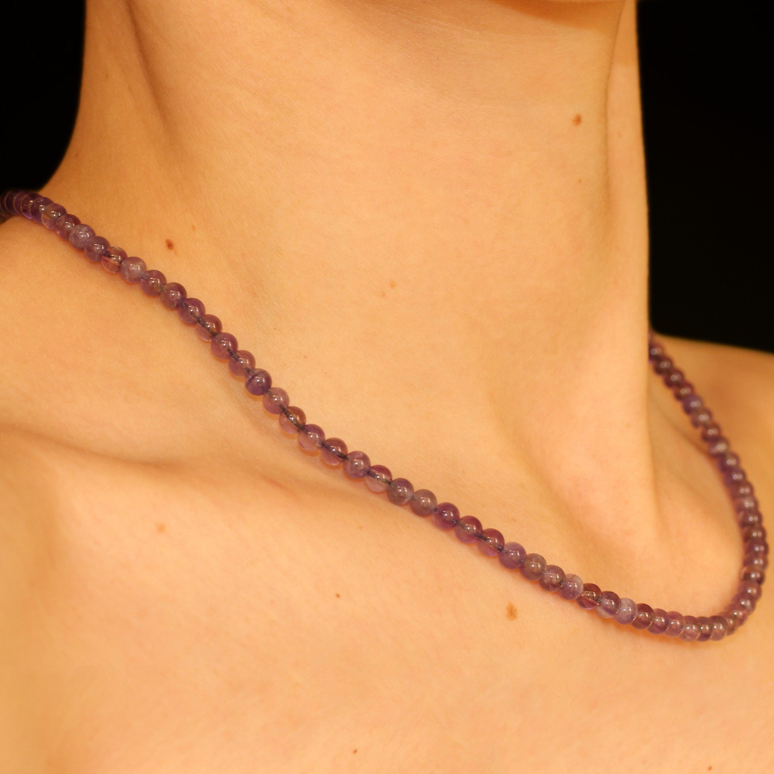 Amethyst Beaded Necklace for Women - Mini Purple Crystal Jewelry - Perfect for Daily Wear, Gifts & Spiritual Healing