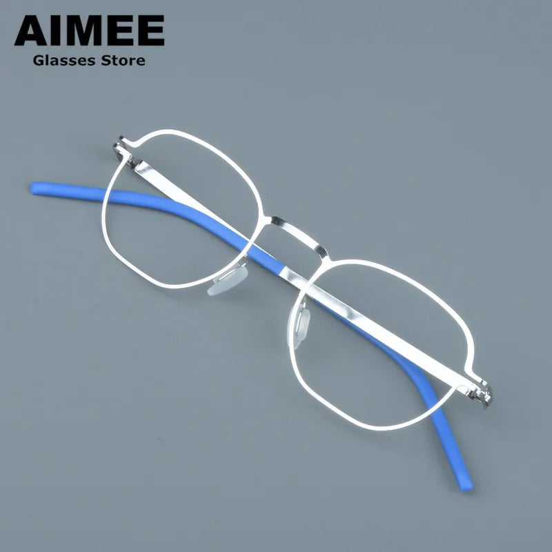 Aimee Women's Full Rim Polygon Oval Screwless Steel Eyeglasses Frame 13546 - Trendy Geometric Glasses for Work, Reading & Fashion Accessories