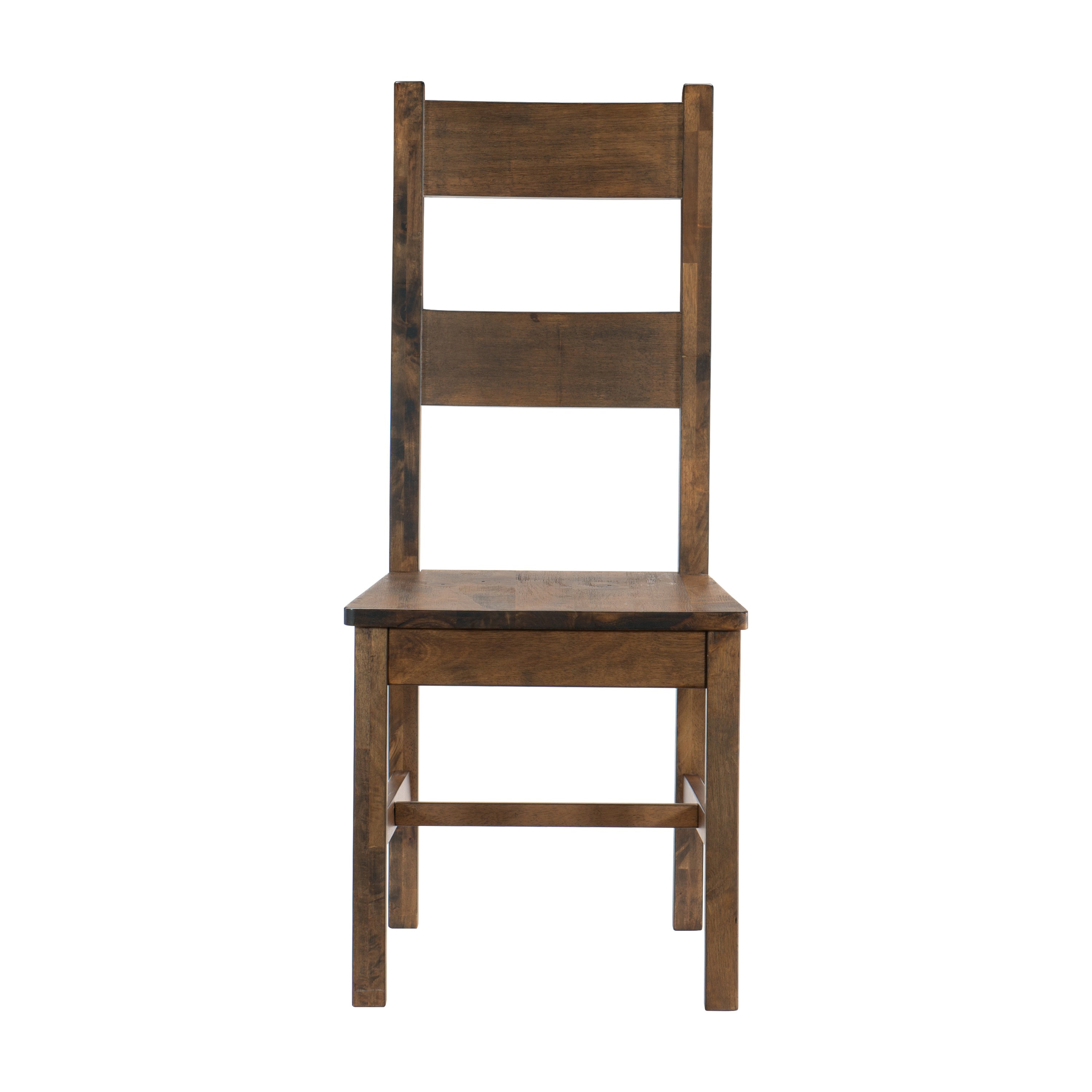 Solid Rubber Wood Dining Chairs Set of 2 - Classic Transitional Design with Burnished Brown Finish - Perfect for Kitchen, Dining Room & Small Space Furniture