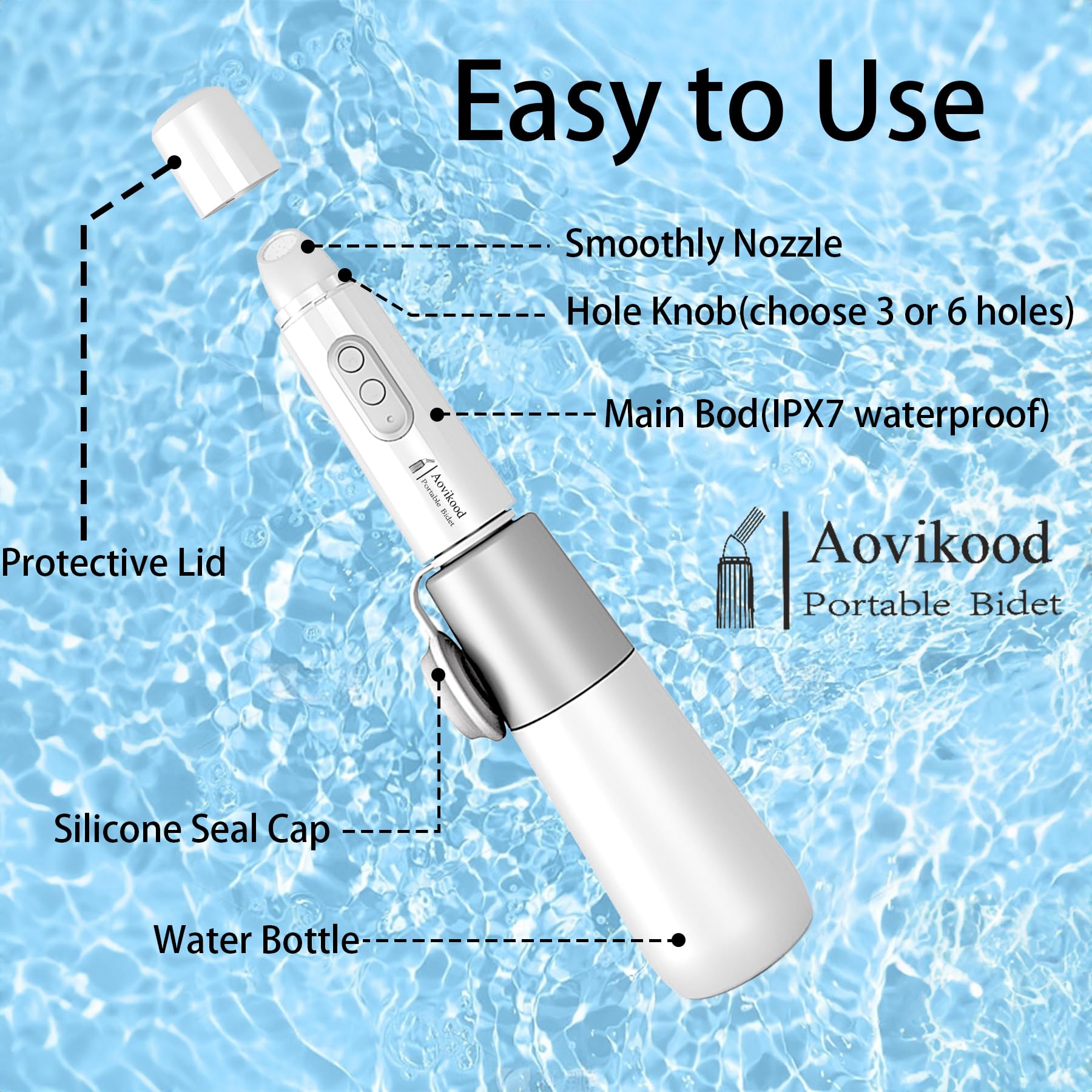 Portable Travel Bidet - Rechargeable Electric Handheld Bidet Sprayer for Personal Hygiene | Perfect for Men, Women & Postpartum Care | Ideal for Camping, Road Trips & International Travel