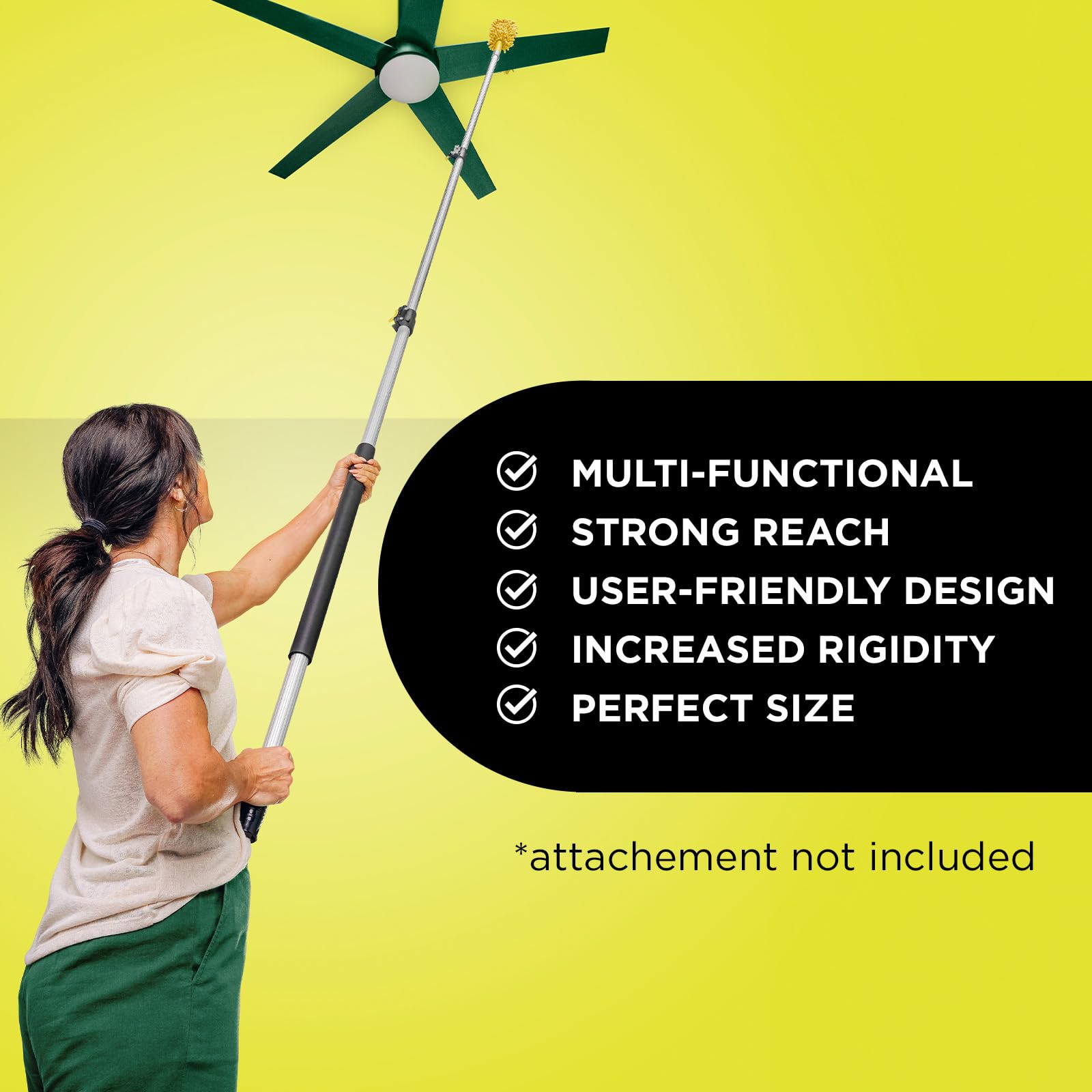 DOCA 7-30 Ft Telescoping Extension Pole for Cleaning, Painting & Window Washing - Lightweight Adjustable Pole for Feather Dusters, Paint Rollers & Squeegees - Indoor & Outdoor High Reach Cleaning Tool - Perfect for Hard-to-Reach Ceilings, Gutters & Second Story Windows