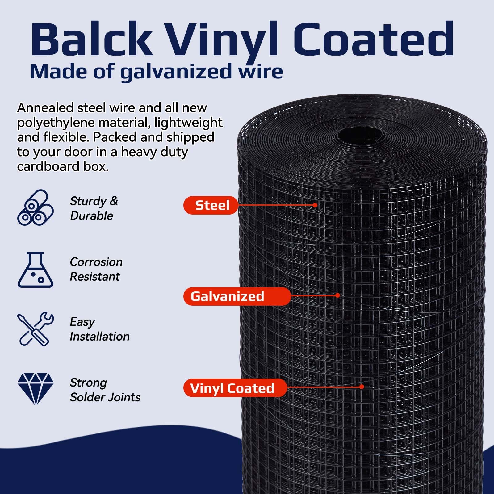 1/2 Inch 19 Gauge Welded Wire Mesh Roll - 48