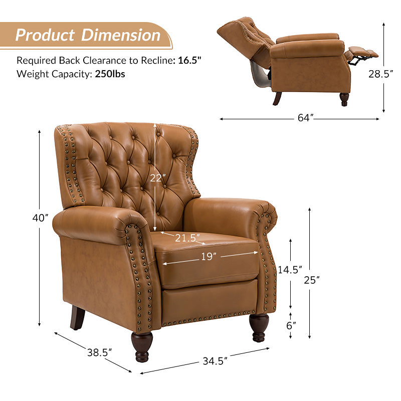 Premium Genuine Leather Oversized Recliner Chair for Living Room - Comfortable Lounge Chair for Home Theater, Reading Nook & Relaxation