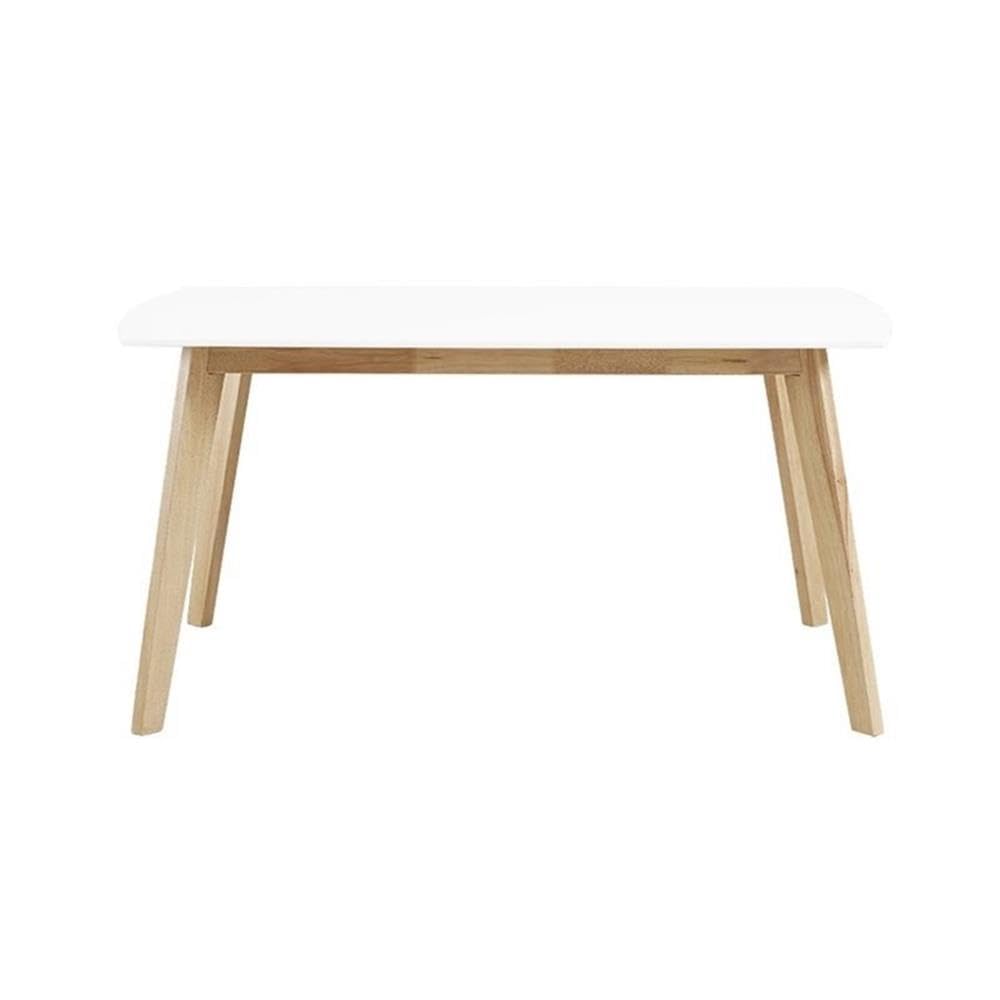 Allora 60 Inch White and Natural Wood Dining Table for Kitchen, Dining Room, and Home Decor