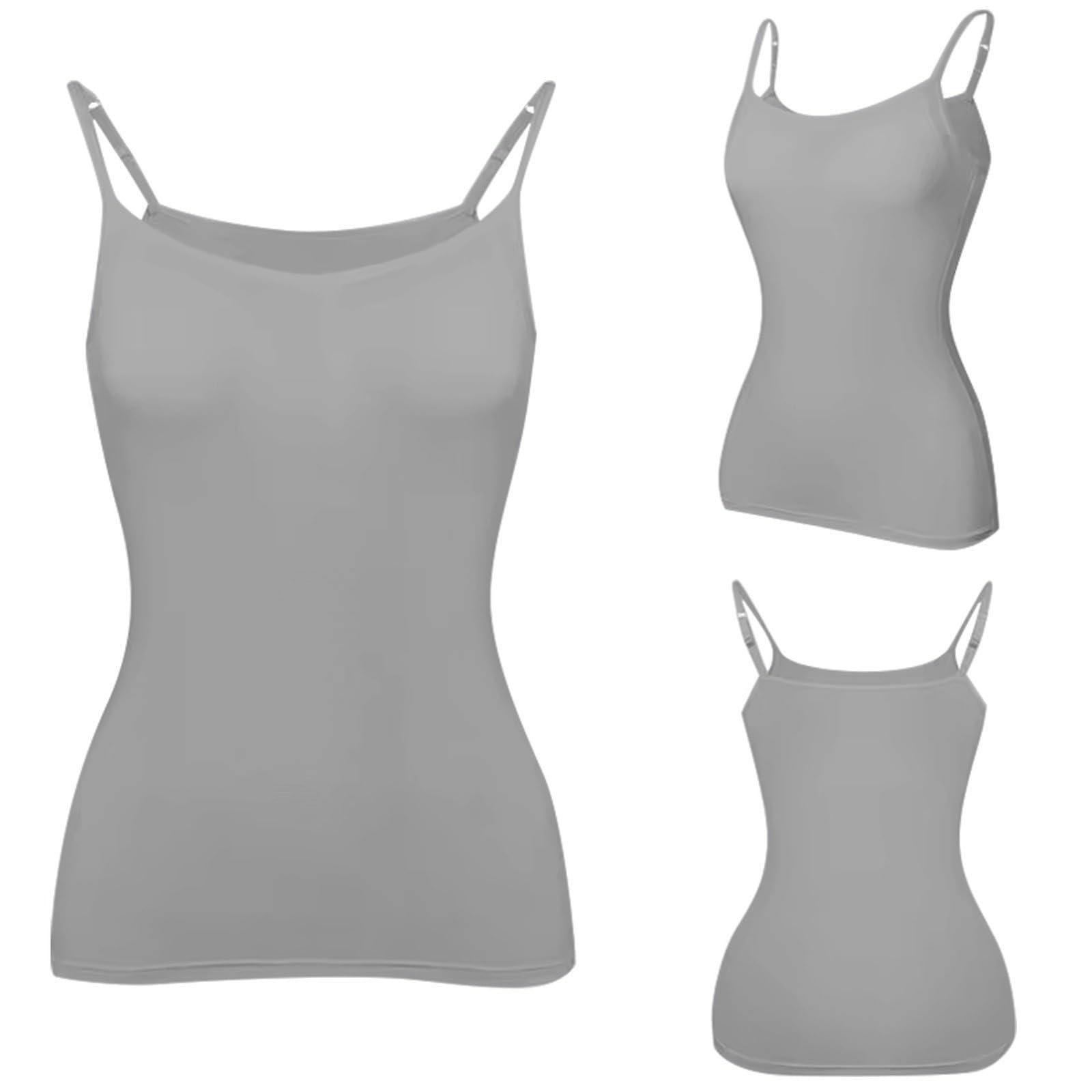 2024 Plus Size Women's Tank Tops with Built-in Bras - Padded Workout Camisole for Yoga, Gym & Casual Wear - Breathable Athletic Undershirts for Summer