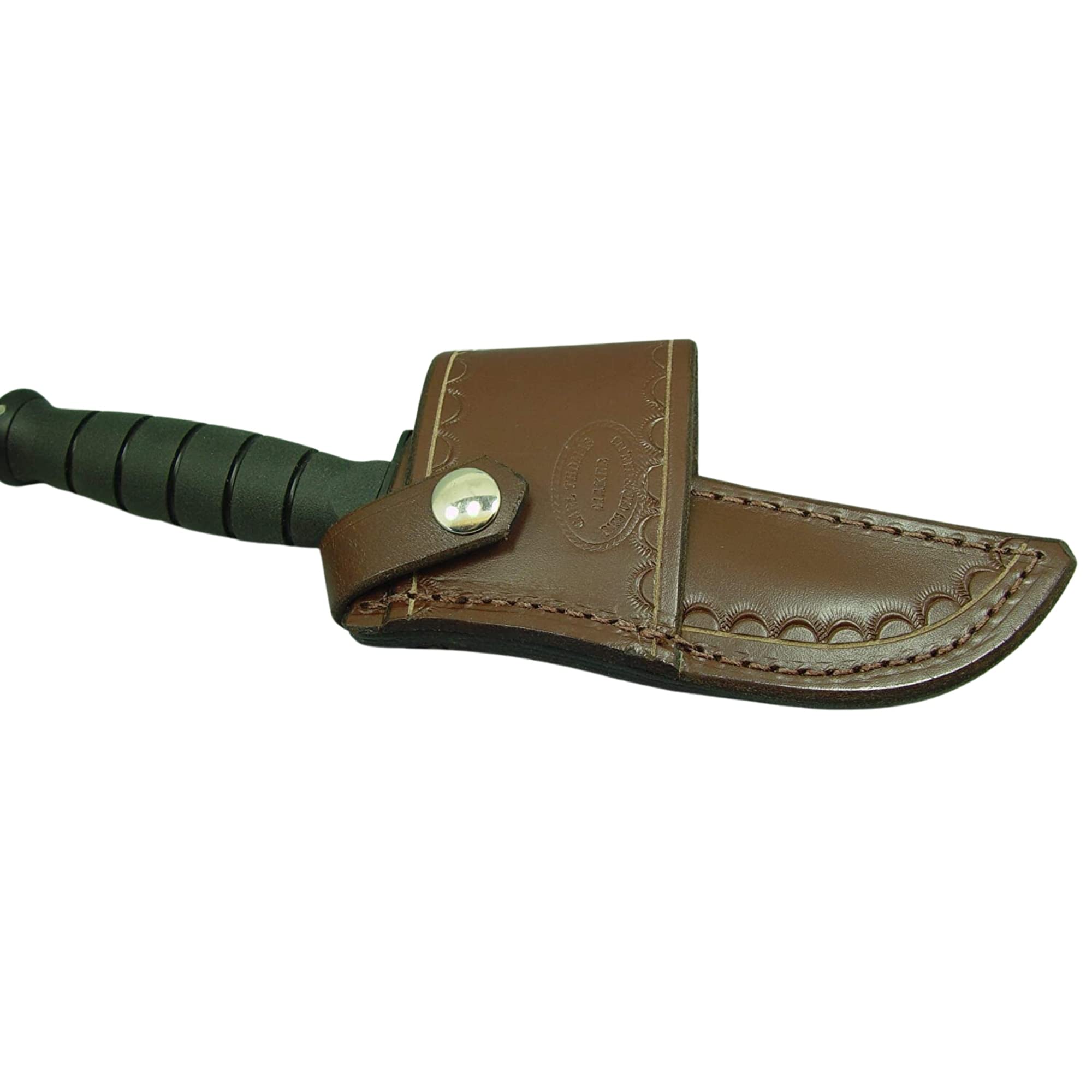 Custom Leather Knife Sheath for KA-BAR Short Marine Fighter - Durable Handmade Leather Sheath for Hunting, Camping & Outdoor Survival Gear