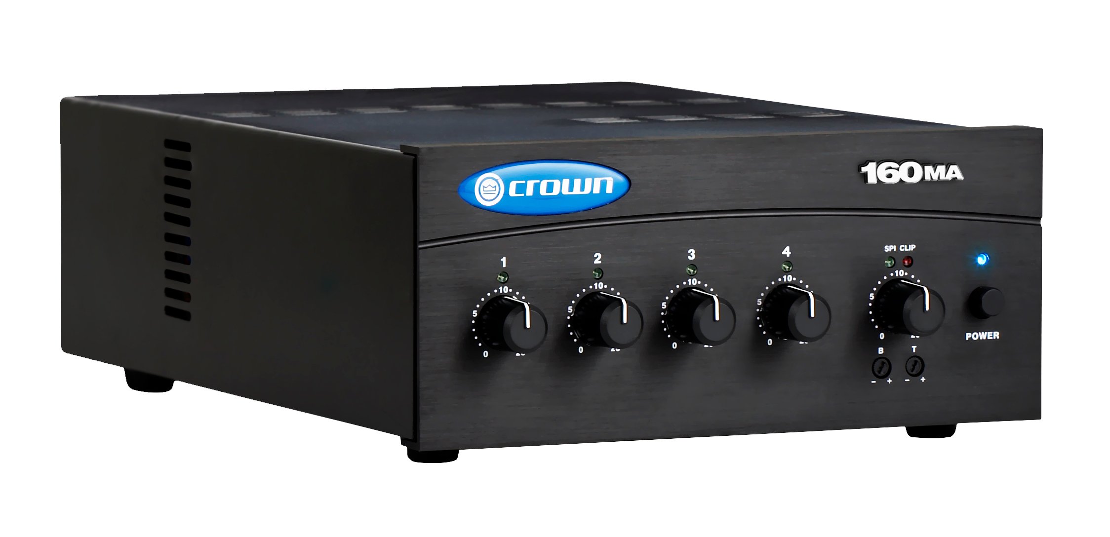160MA 4-Channel 60W Powered Mixer Amplifier - 4 Input, 8-Ohm & 70V Constant Voltage Outputs for Paging, Background Music, Music-on-Hold - Perfect for Commercial Sound Systems, Retail Stores & Office PA Installations (Black)