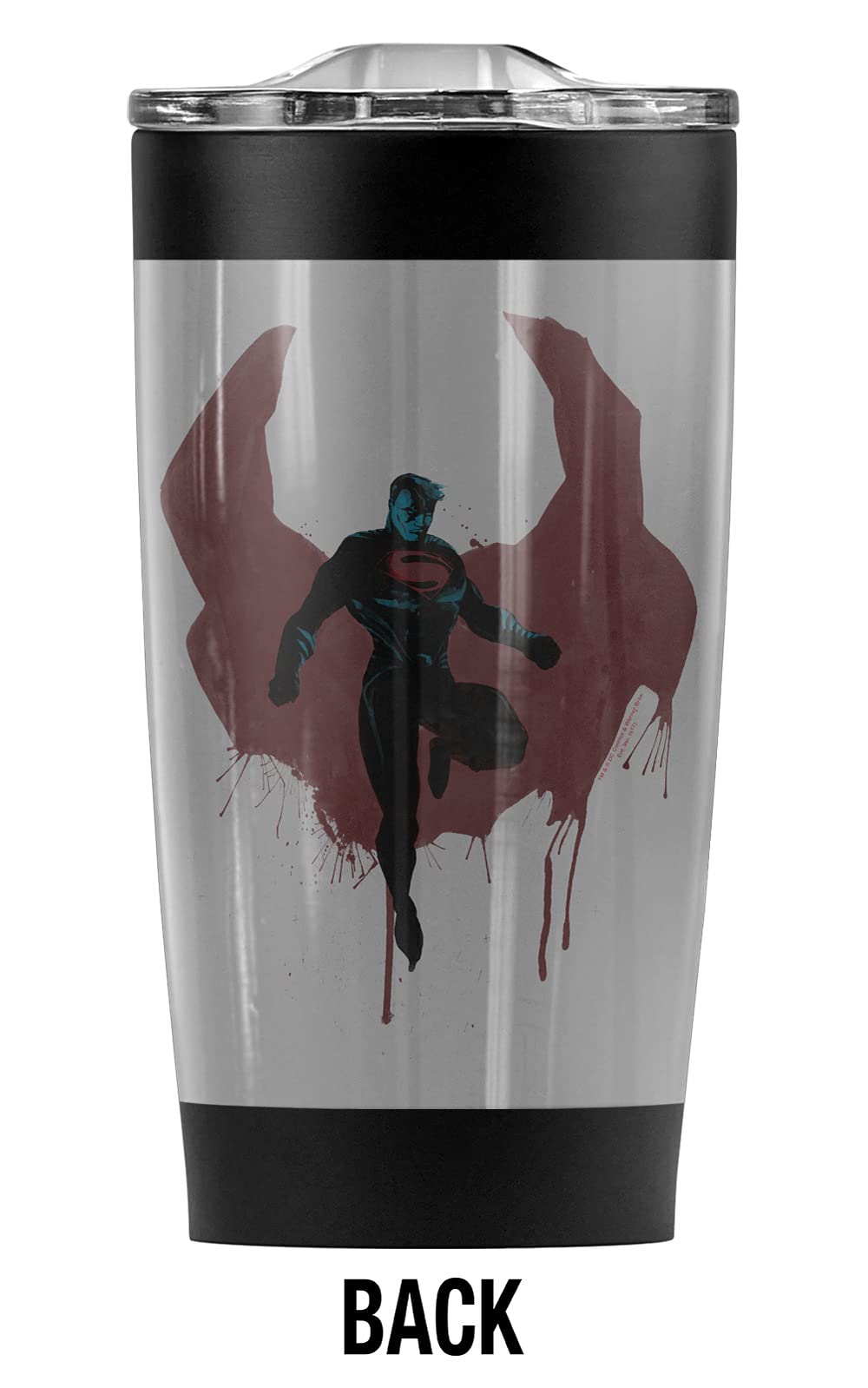 Superman Man of Steel Stainless Steel Tumbler 20oz - Vacuum Insulated Coffee Travel Mug with Leakproof Lid | Double Wall Insulation for Hot & Cold Drinks | Perfect for Office, Gym, Camping & Road Trips