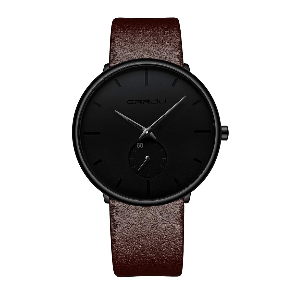 Ultra-Thin Minimalist Waterproof Men's Watch - Leather Band for Business & Casual Wear