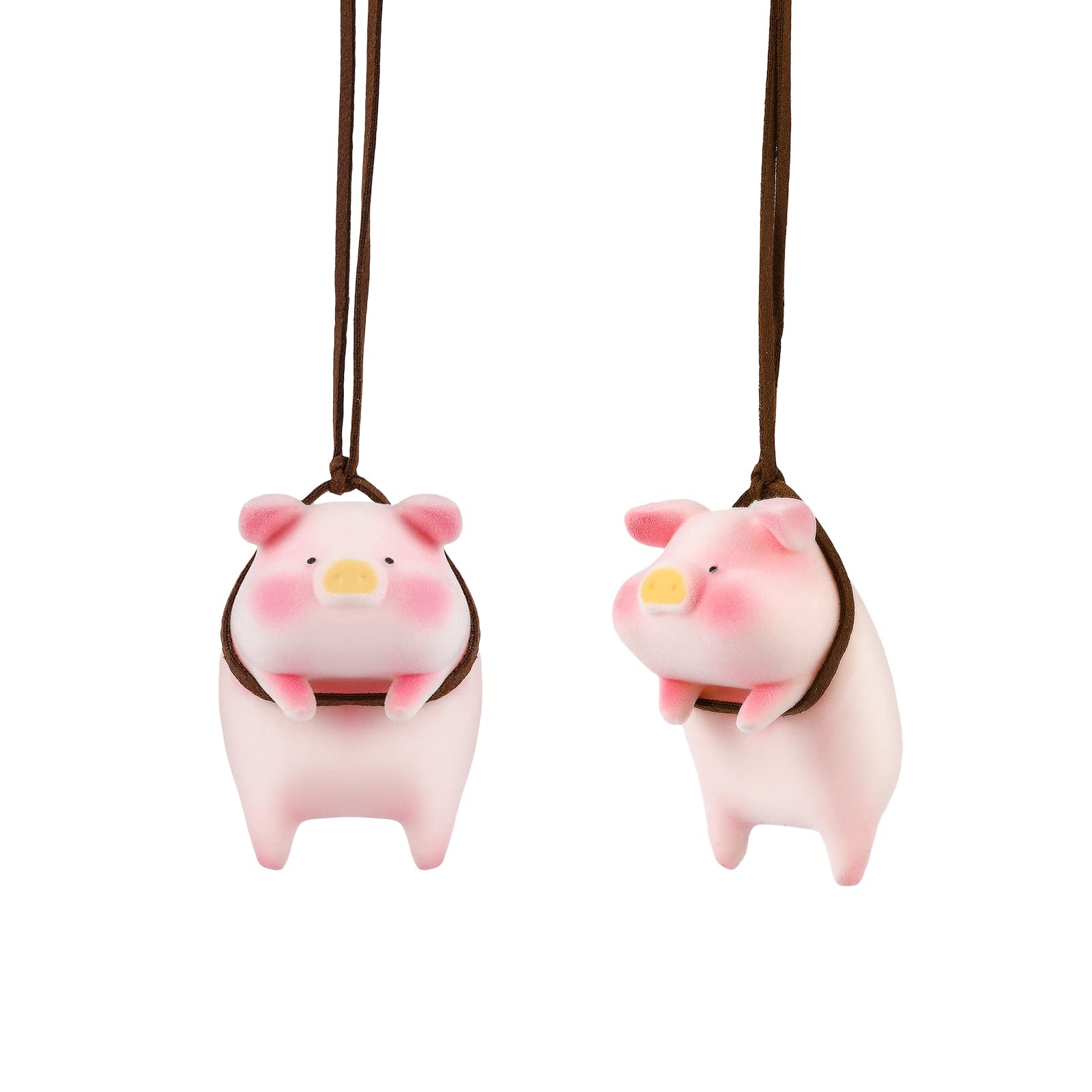 LUTER Piggy Car Rearview Mirror Pendant - Cute Pig Car Accessories & Decor for Rear View Mirror - Perfect for Gifts, Car Interior Decoration & Personalization