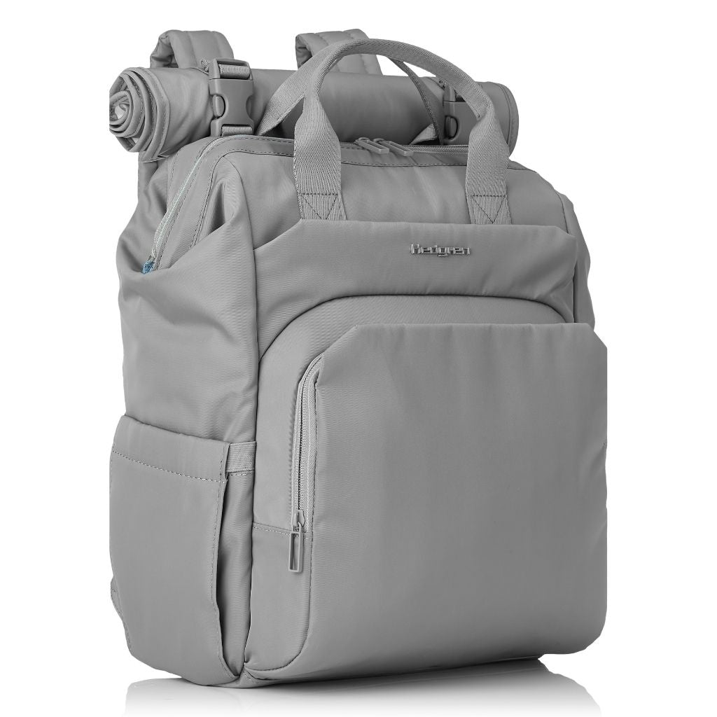 Hedgren Cherub Baby Backpack with Changing Mat - Lightweight Diaper Bag for Travel & Daycare, Waterproof Grey Nursery Organizer (Perfect for Newborns, Toddlers & Parents On-The-Go)