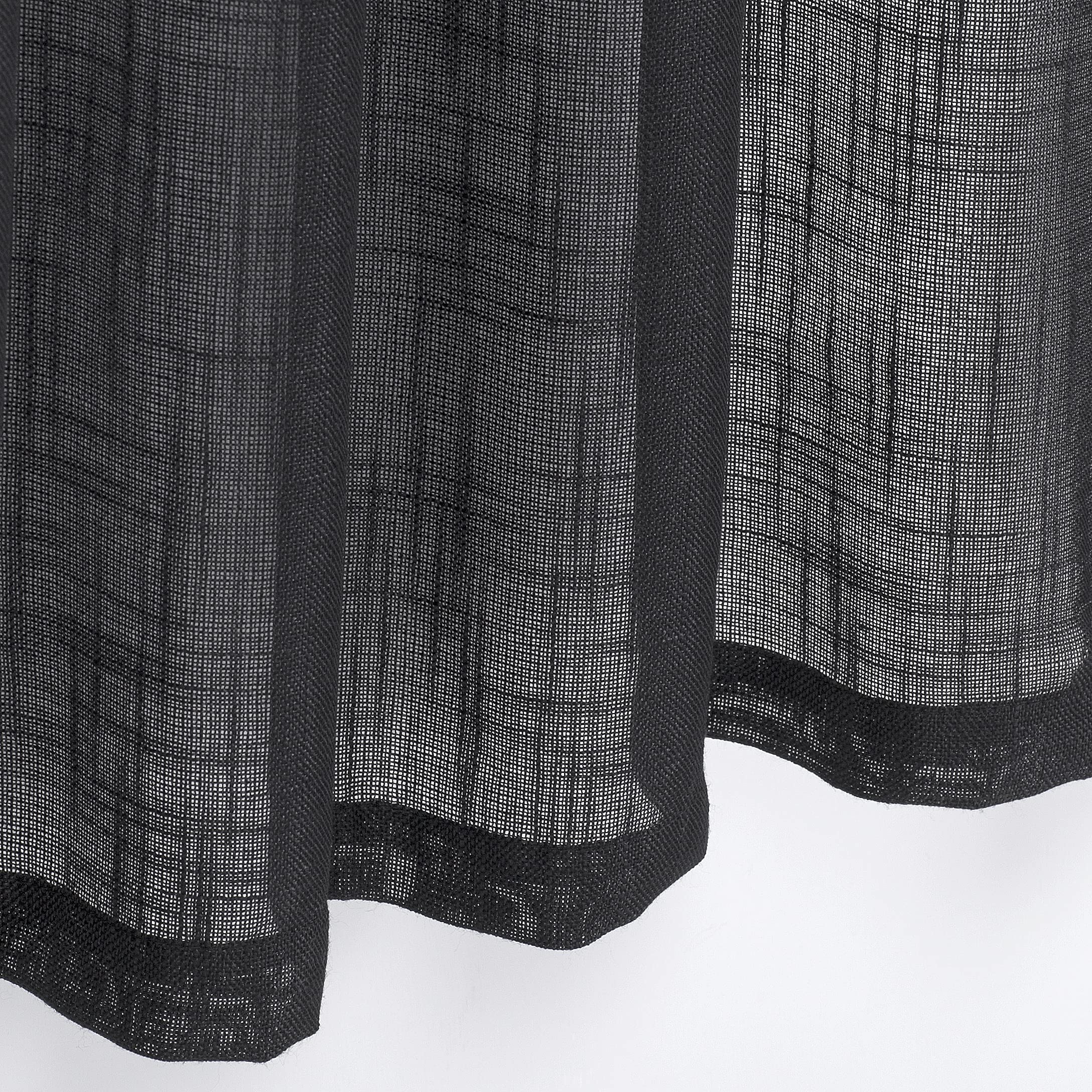 24 Inch Short Kitchen Curtains for Small Windows - Flax Linen Textured Window Treatment with Rod Pocket (27x24 Inches) - Perfect for Farmhouse, Apartment & RV Windows