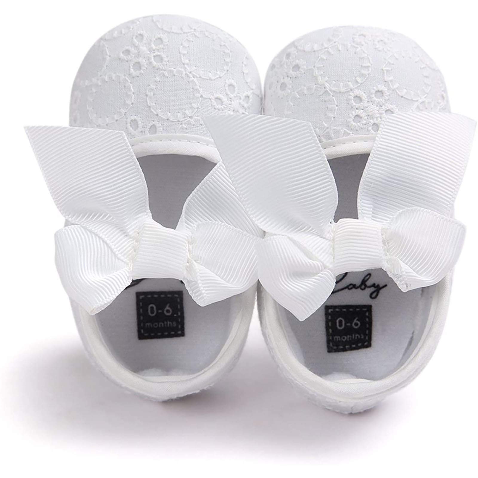Lykmera Toddler Sneakers for Girls - Soft Princess Embroidered Baby Shoes (White, 6-12M) - Perfect for First Walkers & Playtime
