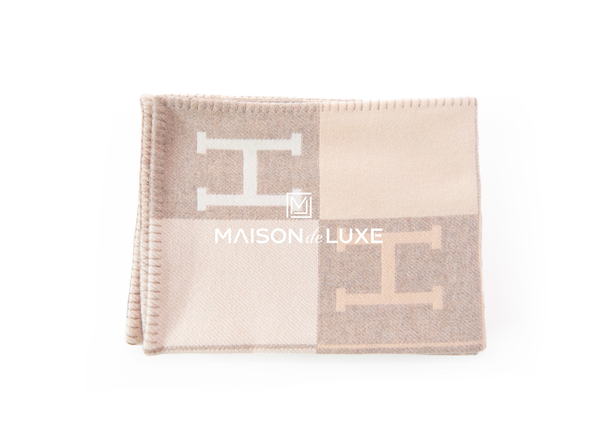 Luxury Hermes Camomille Beige Cashmere Avalon III Blanket - Soft Warm Throw for Home, Office & Travel - Perfect for Sofa, Bed & Gift Giving
