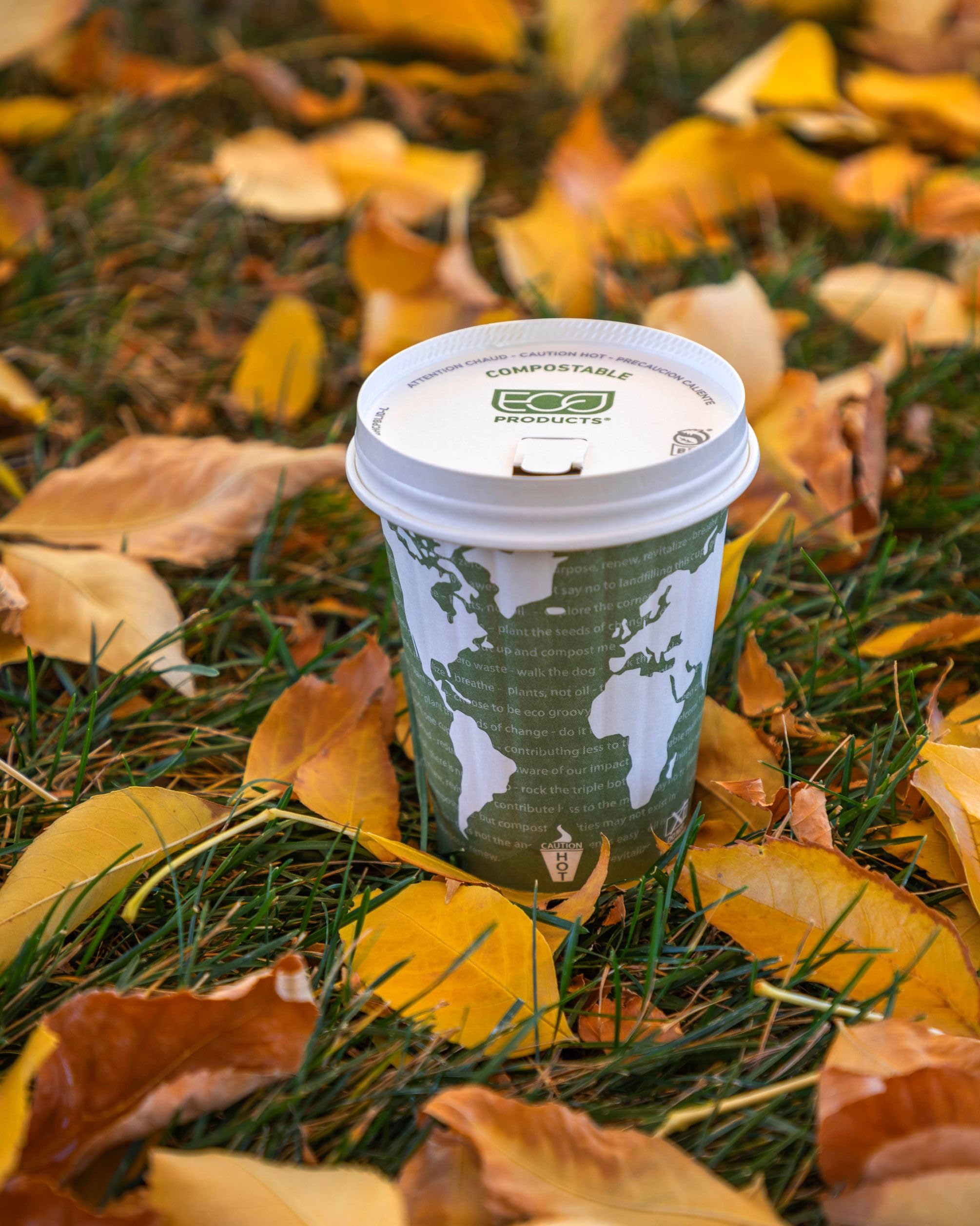 ECO PRODUCTS Compostable Disposable 12oz Coffee Cups - 600 Count Case, Double-Wall Insulated Hot Paper Cups with Plant-Based PLA Lining (No Sleeves Needed) | Biodegradable, Sustainable Coffee Cups for Offices, Cafés & Eco-Friendly Events