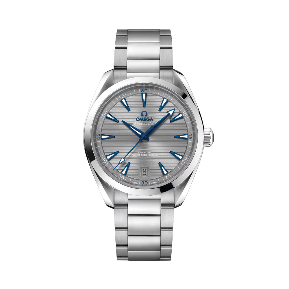Omega Seamaster Aqua Terra 150M Co-Axial Master Chronometer 41mm Men's Watch - Grey Dial Stainless Steel Bracelet | Luxury Dive Watch for Business, Travel & Water Sports