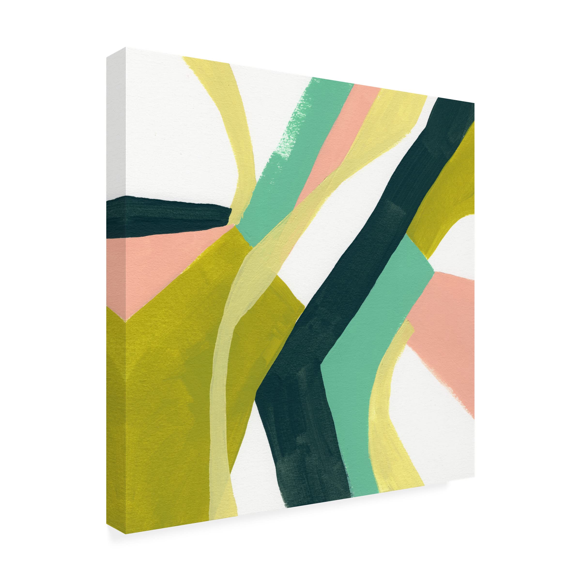 Trademark Fine Art 'Ribbon Relief I' Canvas Wall Art by June Erica Vess - Modern Abstract Painting for Living Room, Bedroom & Office Decor