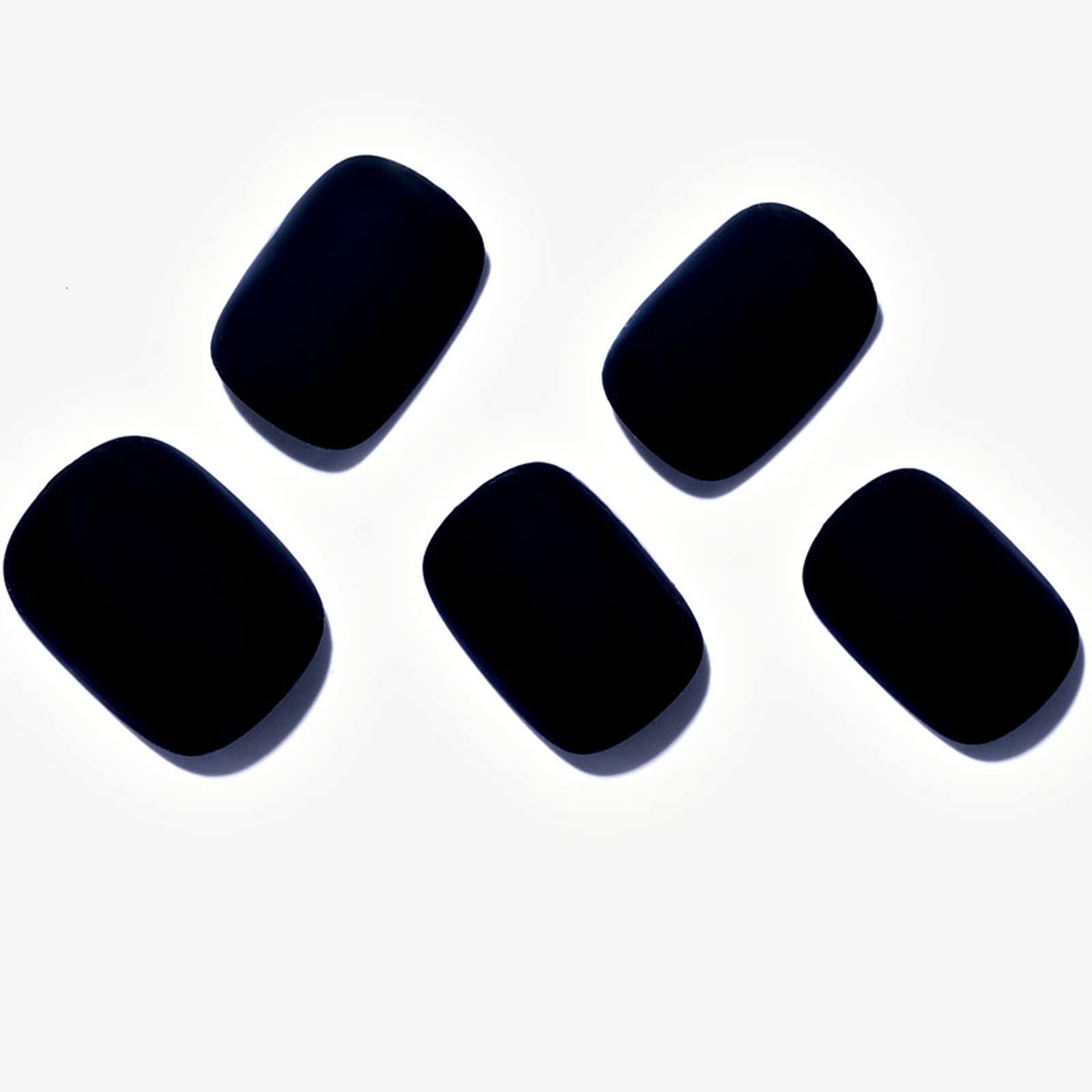 GLAMERMAID Halloween Black Velvet Press on Nails - 24Pcs Extra Short Squoval Matte Fake Nails with UV Finish | Reusable Acrylic False Nails Manicure Kit for Women | Perfect for Parties, Costumes & Gifting