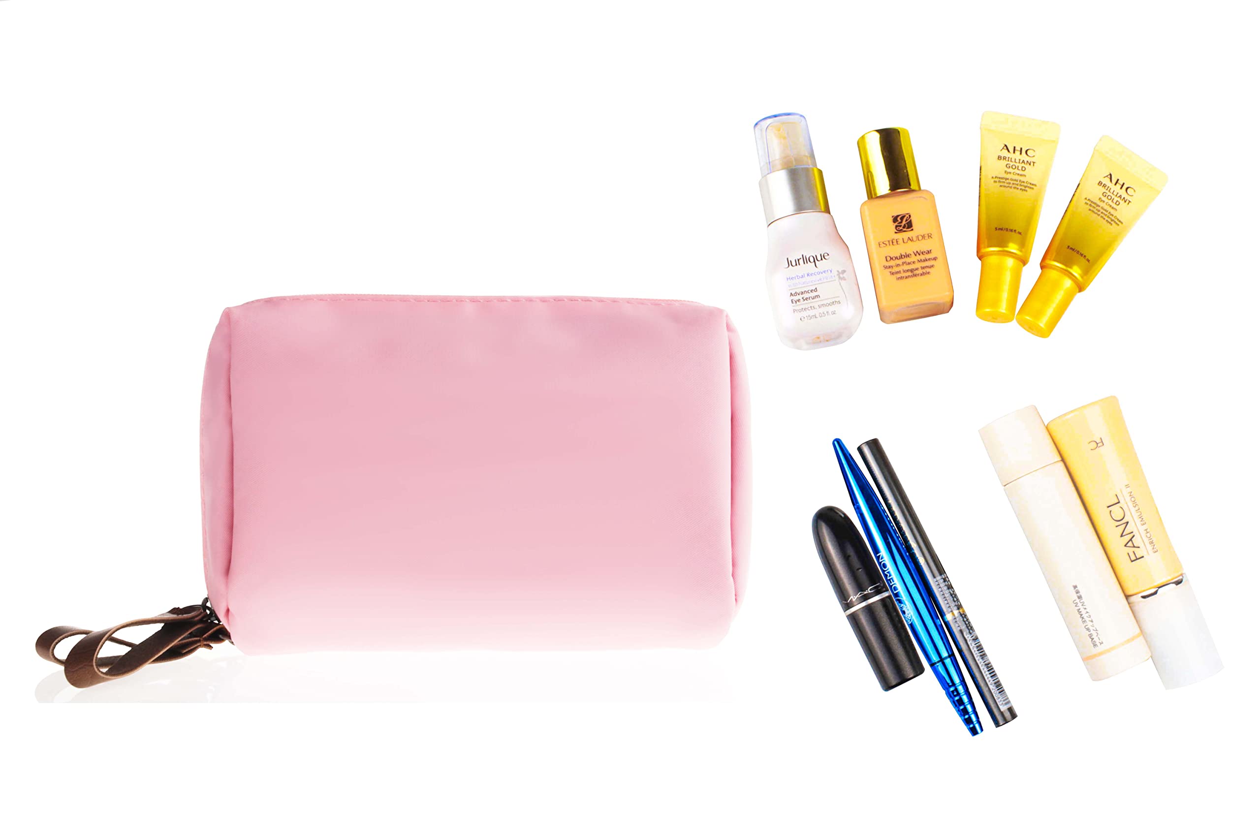 Waterproof Small Makeup Bag for Women - Portable Travel Cosmetic Pouch, Square Pink Organizer for Toiletries, Cosmetics & Jewelry | Perfect for Travel, Gym, Daily Use & Gift Giving