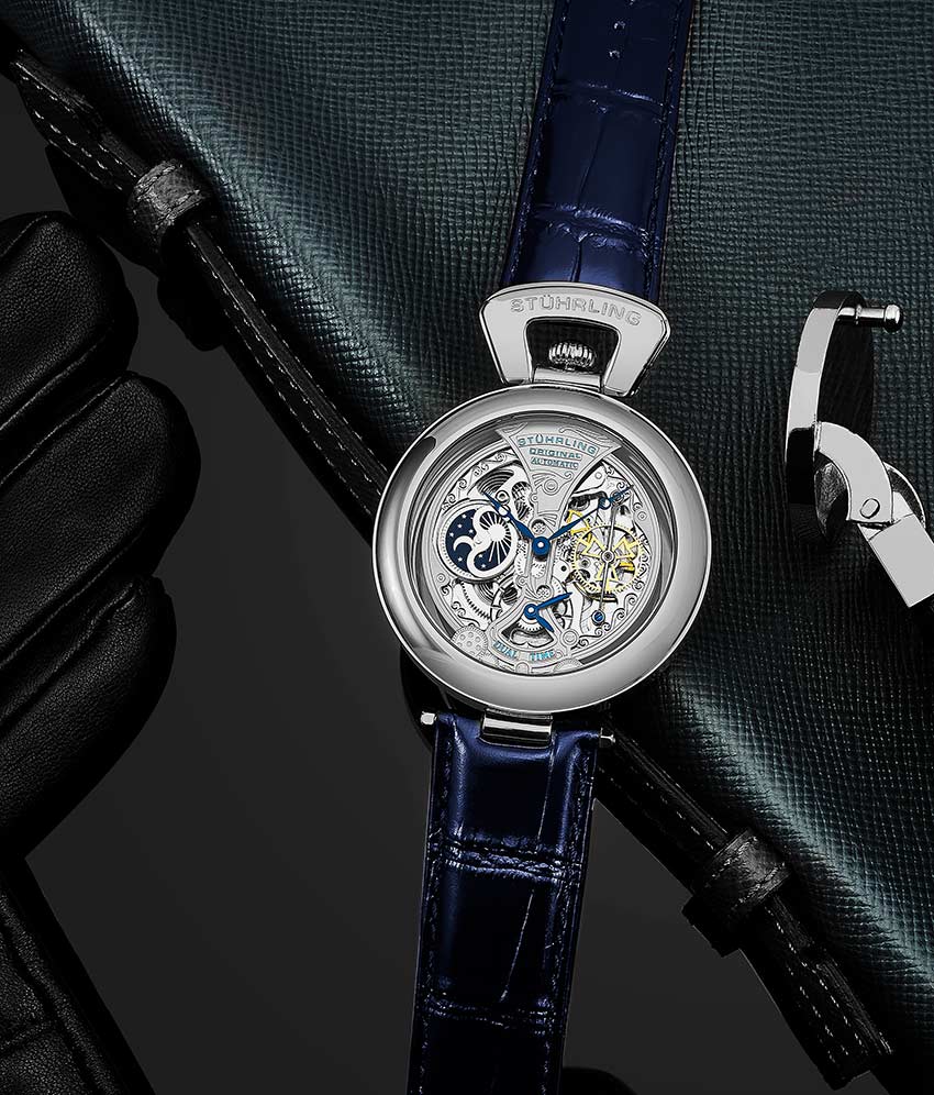 Emperor's Grandeur 127A Automatic 49mm Skeleton Watch for Men - Luxury Mechanical Timepiece with Open Heart Design - Perfect for Formal Events, Business Meetings & Special Occasions