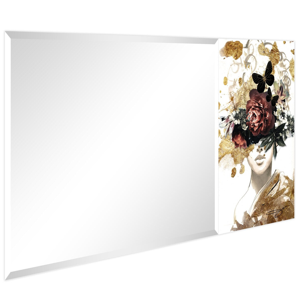 Be Yourself II Rectangular Beveled Mirror - Free Floating Printed Tempered Art Glass - 24