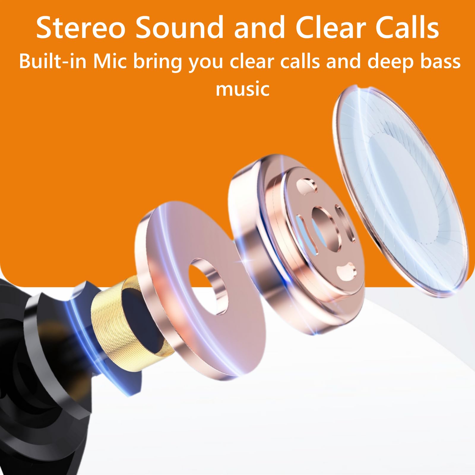 Wireless Bluetooth Earbuds with Charging Case, IPX7 Waterproof, Built-in Mic, Stereo Bass, 64H Playtime, LED Display - Compatible with iPhone/Android/Computer - Perfect for Sports, Workout, Gaming & Office Use