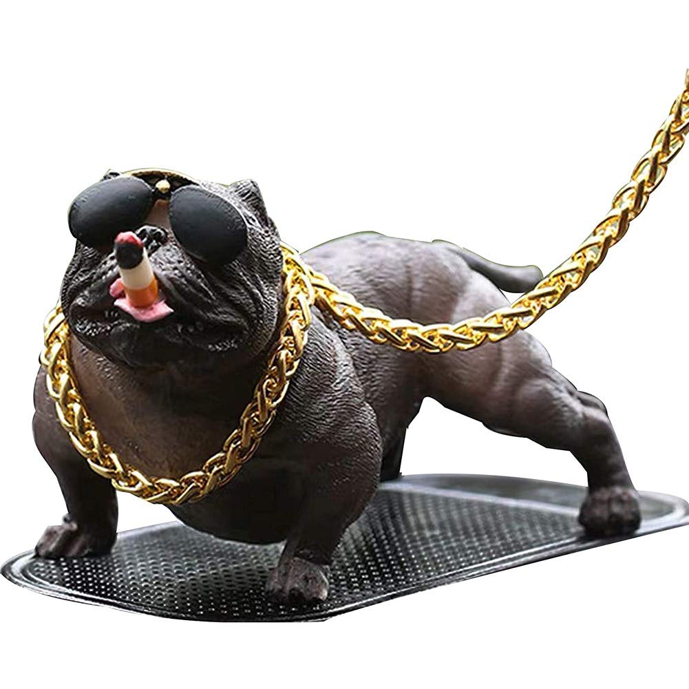 American Bully Car Dashboard Ornament - Gray Bully Figurine for Car Interior Decoration & Home Decor | Perfect Gift for Car Enthusiasts & Dog Lovers