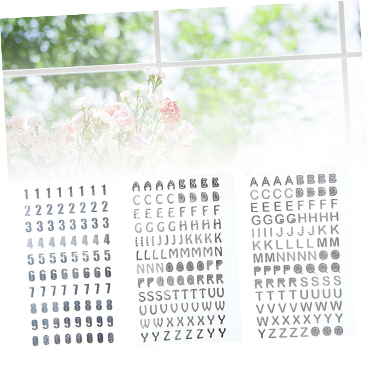 NUOBESTY 2 Sets English Alphabet Wall Decals - Safe Removable Paper Letters & Numbers for Kids Room Decor, DIY Planner Stickers for Journals, Scrapbooking (3 Pieces x 2) - Perfect for Nursery, Classroom & Home Schooling Decorations
