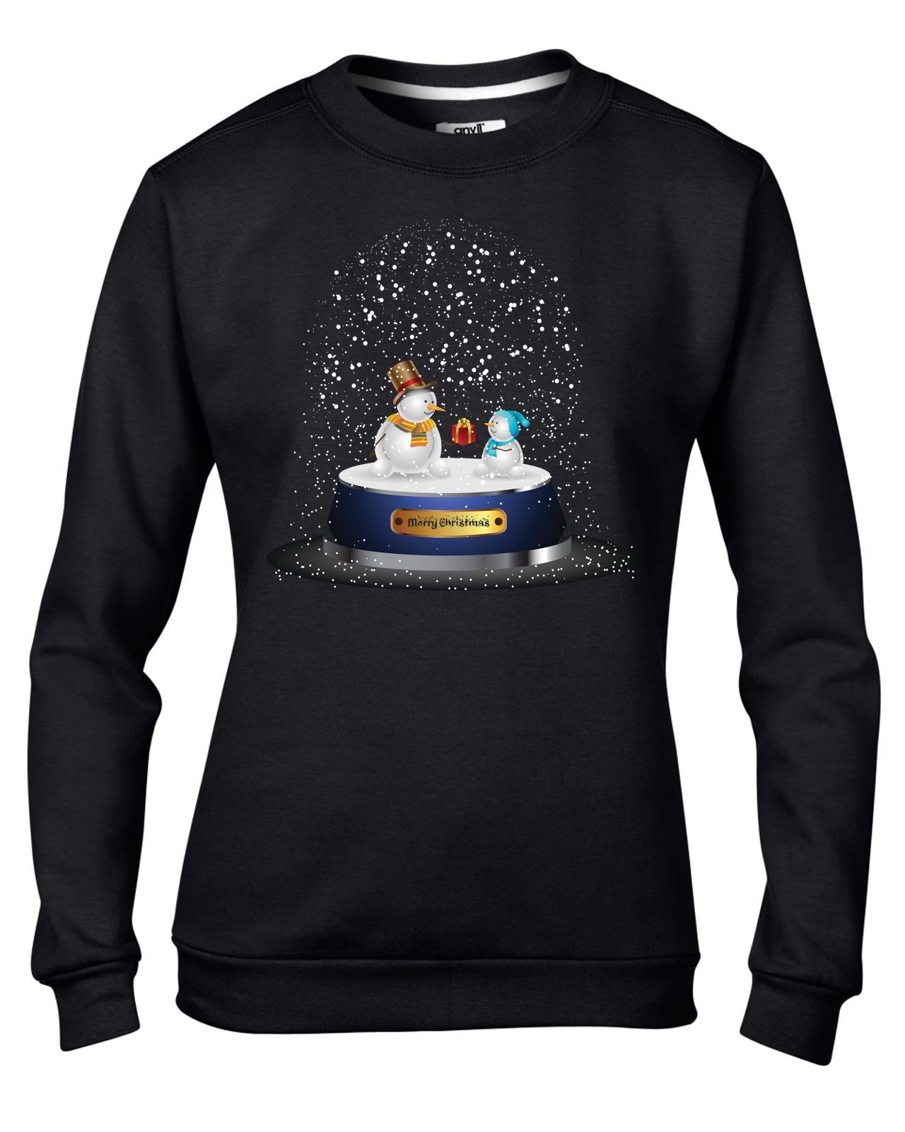 Tribal Print T-Shirt & Snow Globe Snowman Christmas Sweater for Women - Cozy Holiday Jumper for Xmas Parties & Winter Fashion