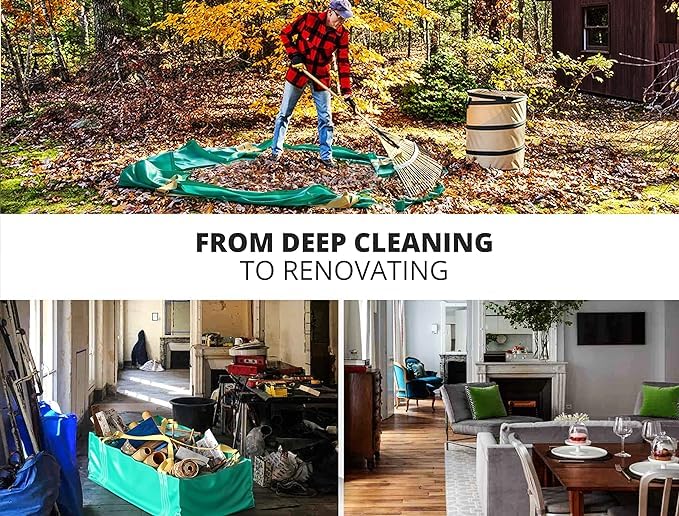**Skywin Heavy Duty Dumpster Bags - 5 Pack Reusable Yard Waste Bags, Foldable Trash Container for Renovations & Yard Cleanup - Holds Up to 3,500 lbs - Perfect for Home Improvement, Landscaping & Construction Debris**