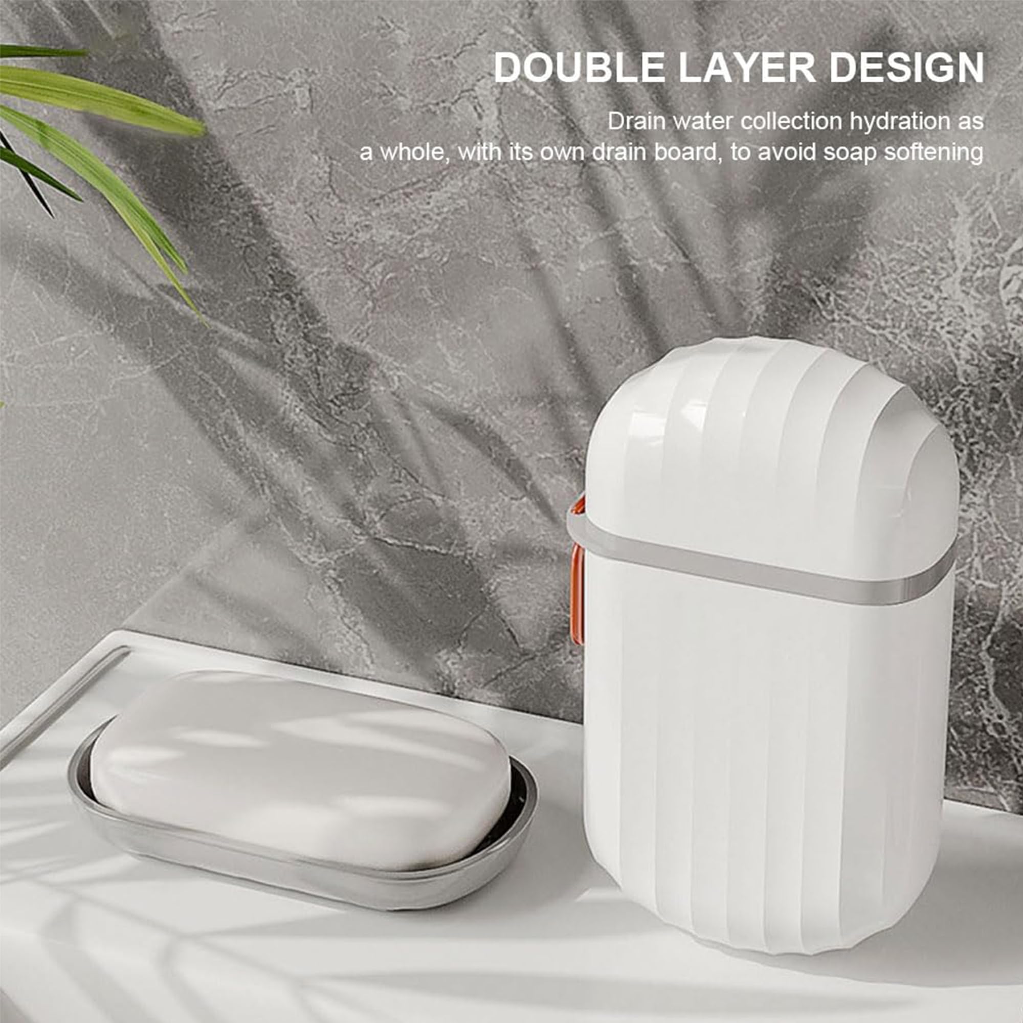 Hian 2-Pack Leak-Proof Plastic Soap Bar Containers | Lightweight Travel Soap Holder with Secure Grip Design | Perfect for Shower, Gym, Camping, Hiking & Travel Accessories | White