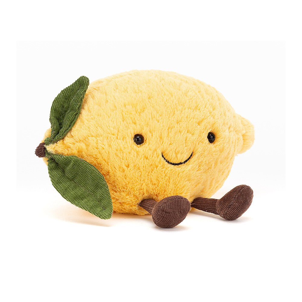 Jellycat Amuseable Lemon Small Plush Toy - Cute & Soft Stuffed Lemon for Kids, Babies, and Collectors - Perfect for Nursery Decor, Gifts, and Sensory Play